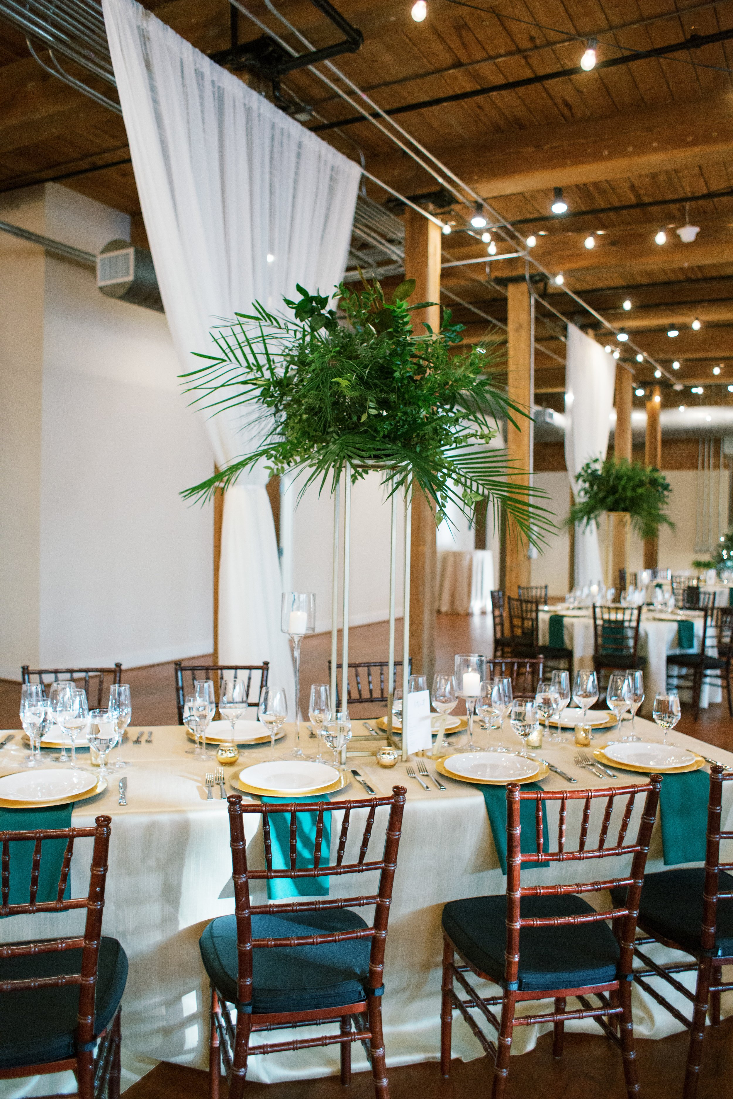 Reception Table Decor Wedding at The Cloth Mill at Eno River&nbsp;Fancy This Photography