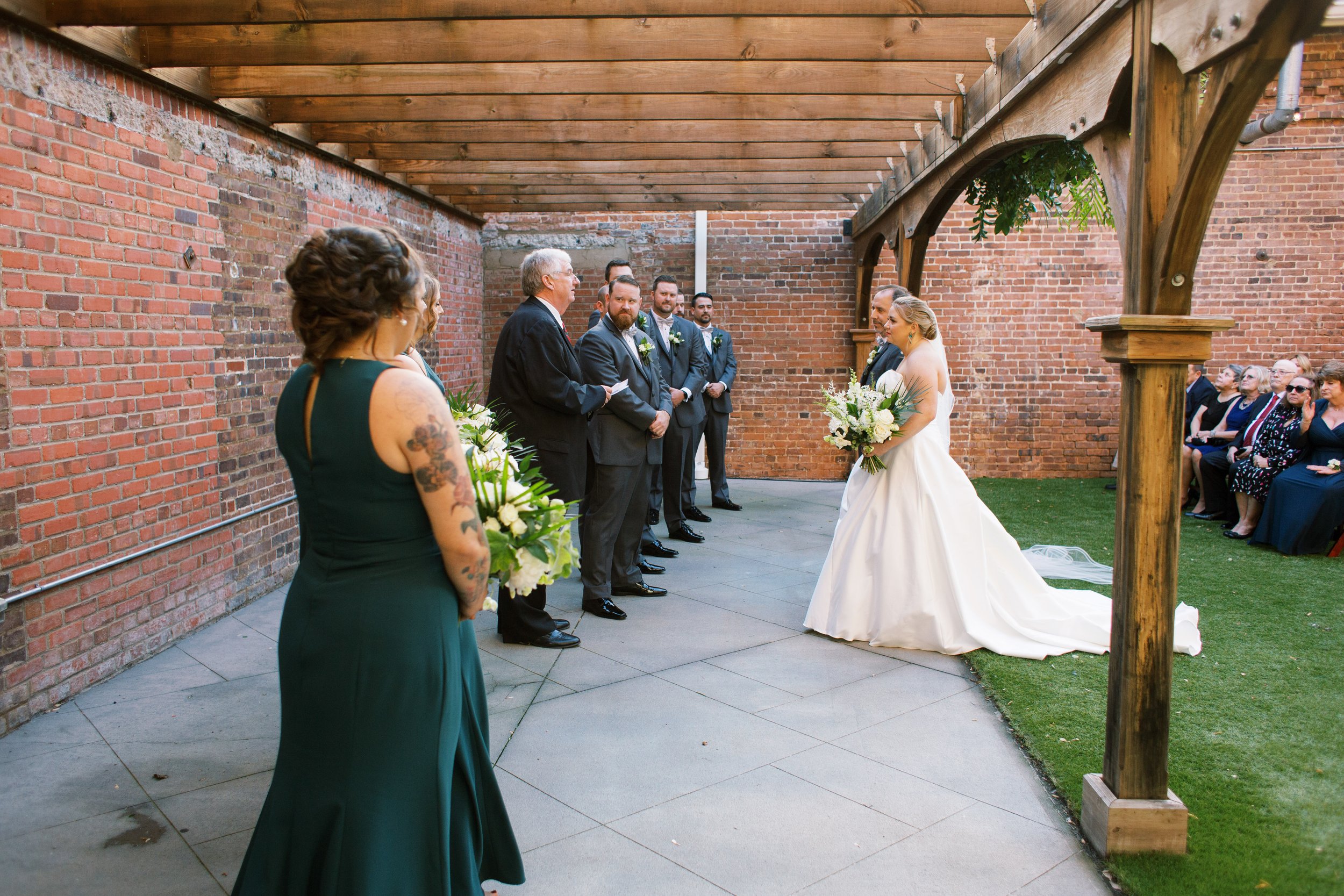 Bride Meets Groom at Altar Wedding at The Cloth Mill at Eno River&nbsp;Fancy This Photography