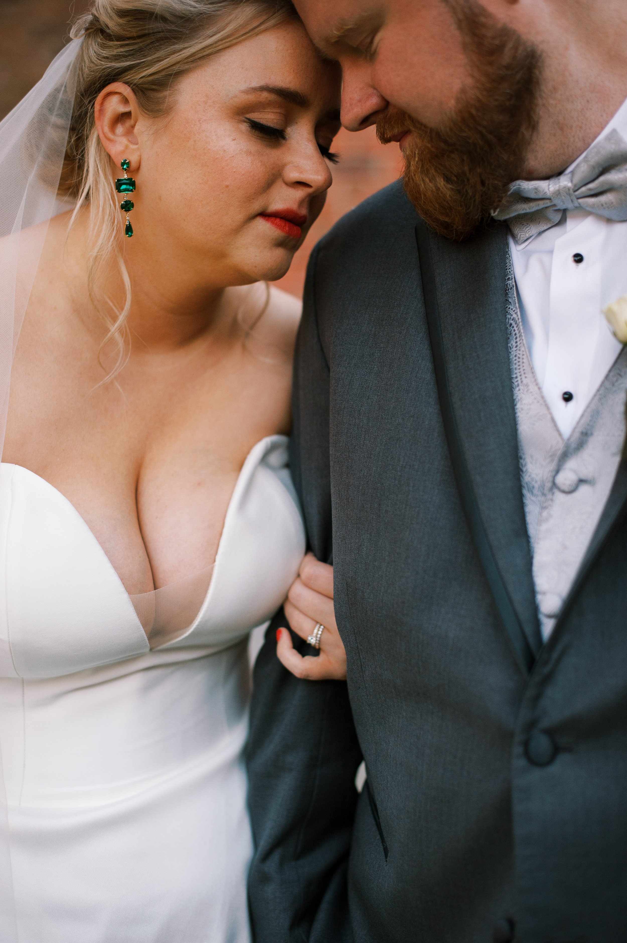 Close Up Photo Bride and Groom Wedding at The Cloth Mill at Eno River&nbsp;Fancy This Photography