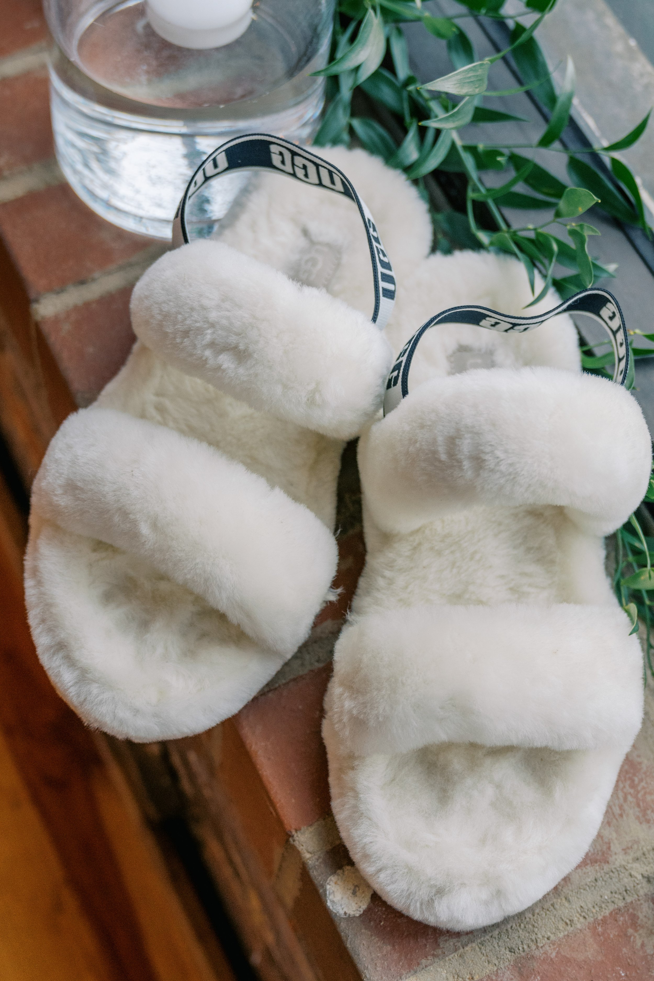 Fluffy White Bridal Slippers Salisbury North Carolina Wedding at The Meroney Theater Fancy This Photography