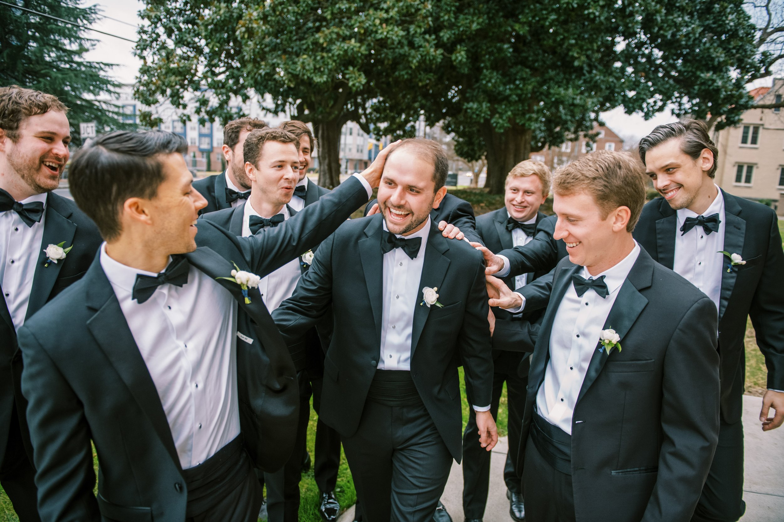 Groom and Groomsmen Wedding at The Cotton Room Durham NC Fancy This Photography