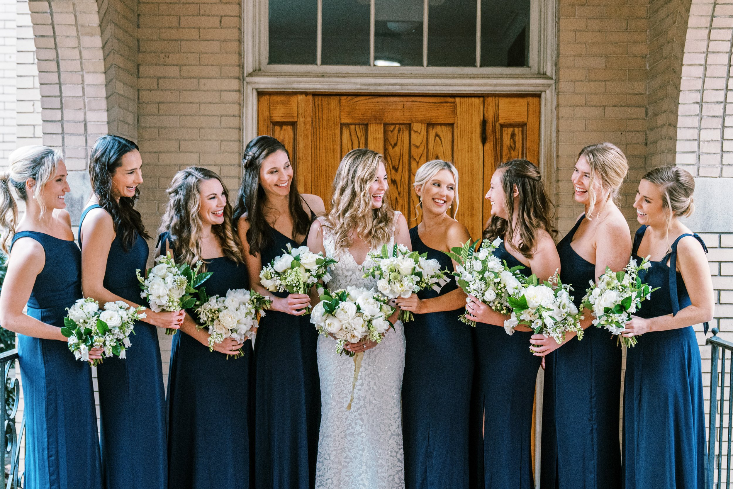 Bride and Bridesmaids Wedding at The Cotton Room Durham NC Fancy This Photography