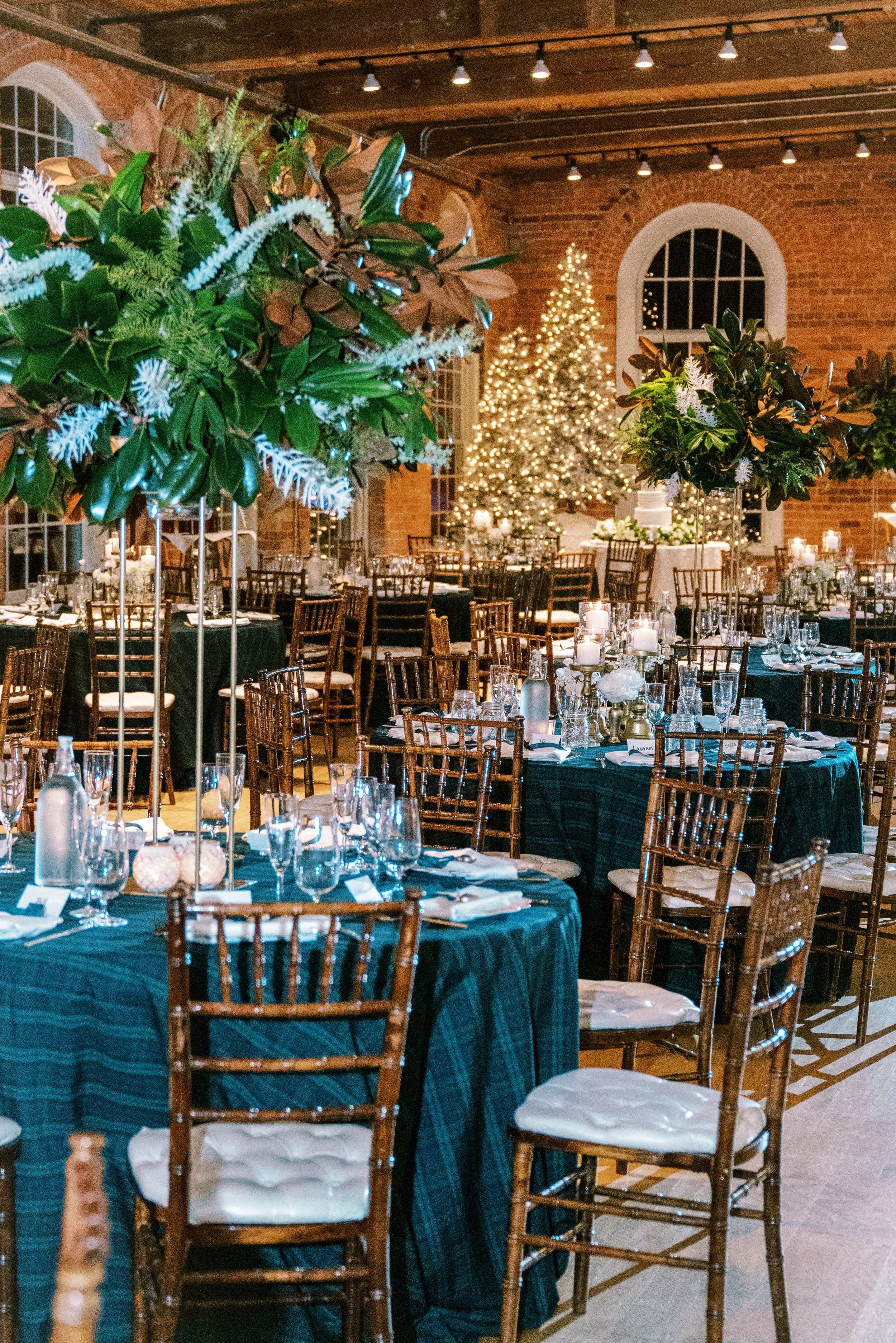 Winter Wedding Reception Decor Wedding at The Cotton Room Durham NC Fancy This Photography