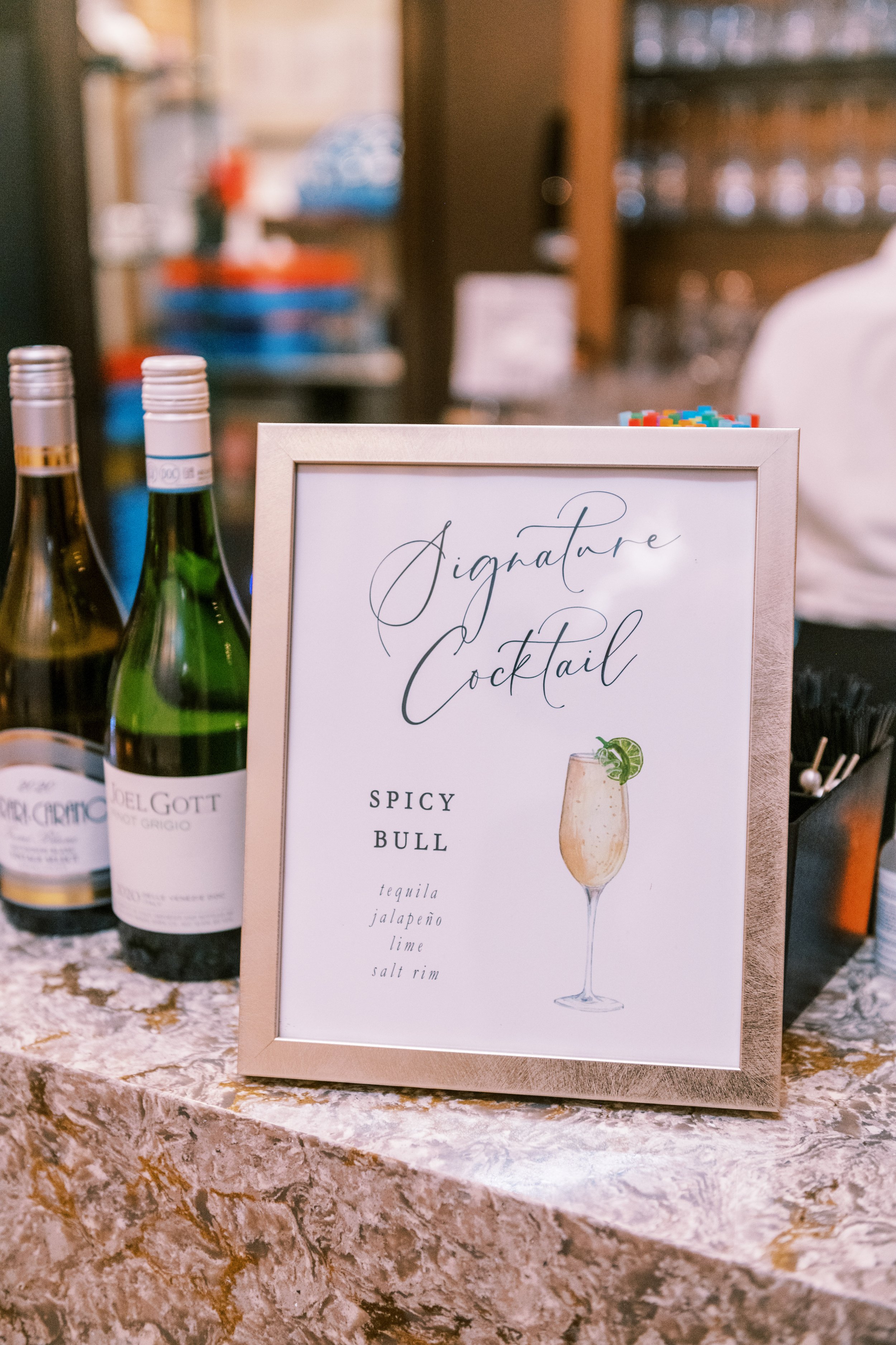 Signature Cocktail Signage Wedding at The Cotton Room Durham NC Fancy This Photography