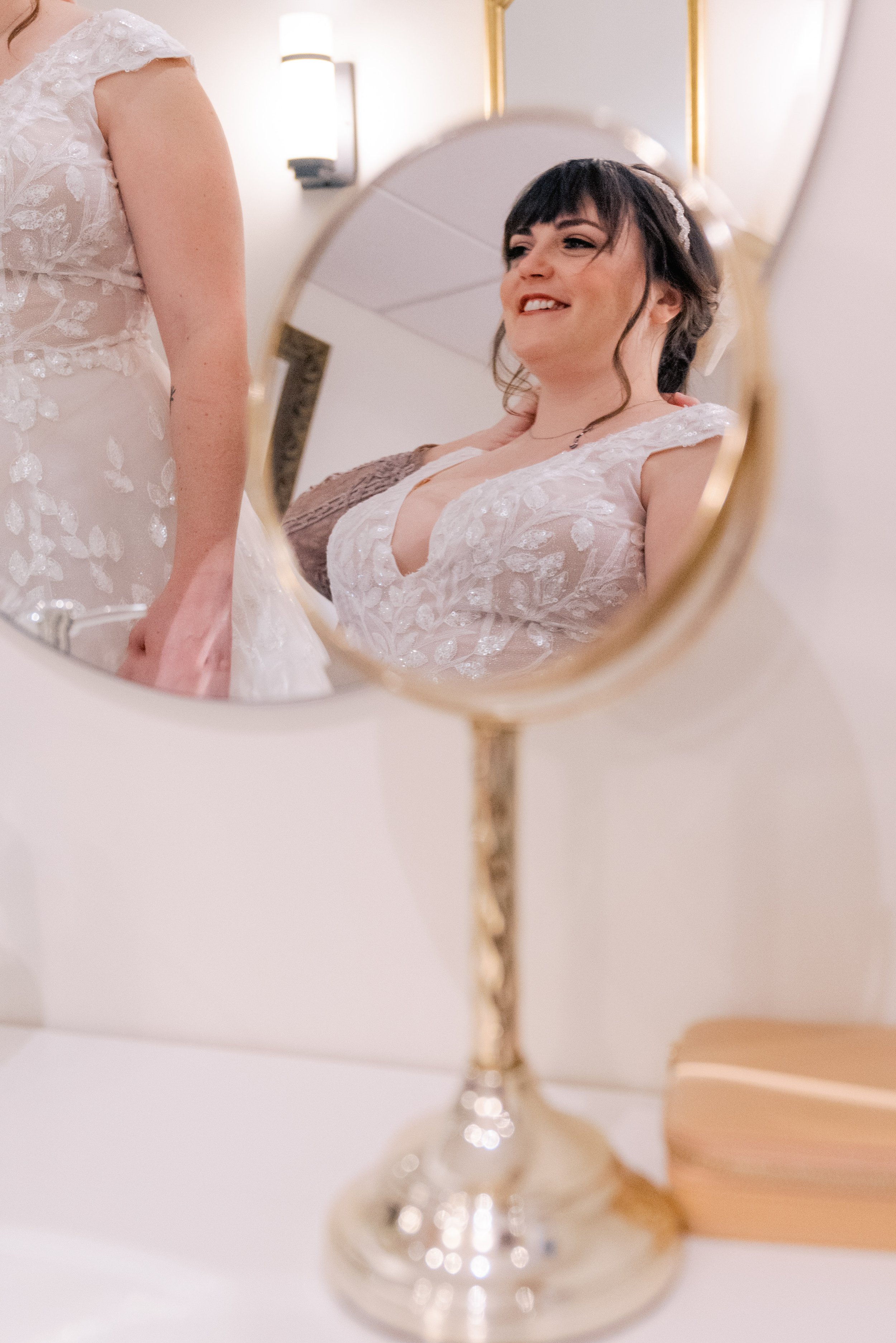 Bride Mirror Wedding at All Saints Chapel Raleigh NC Fancy This Photography