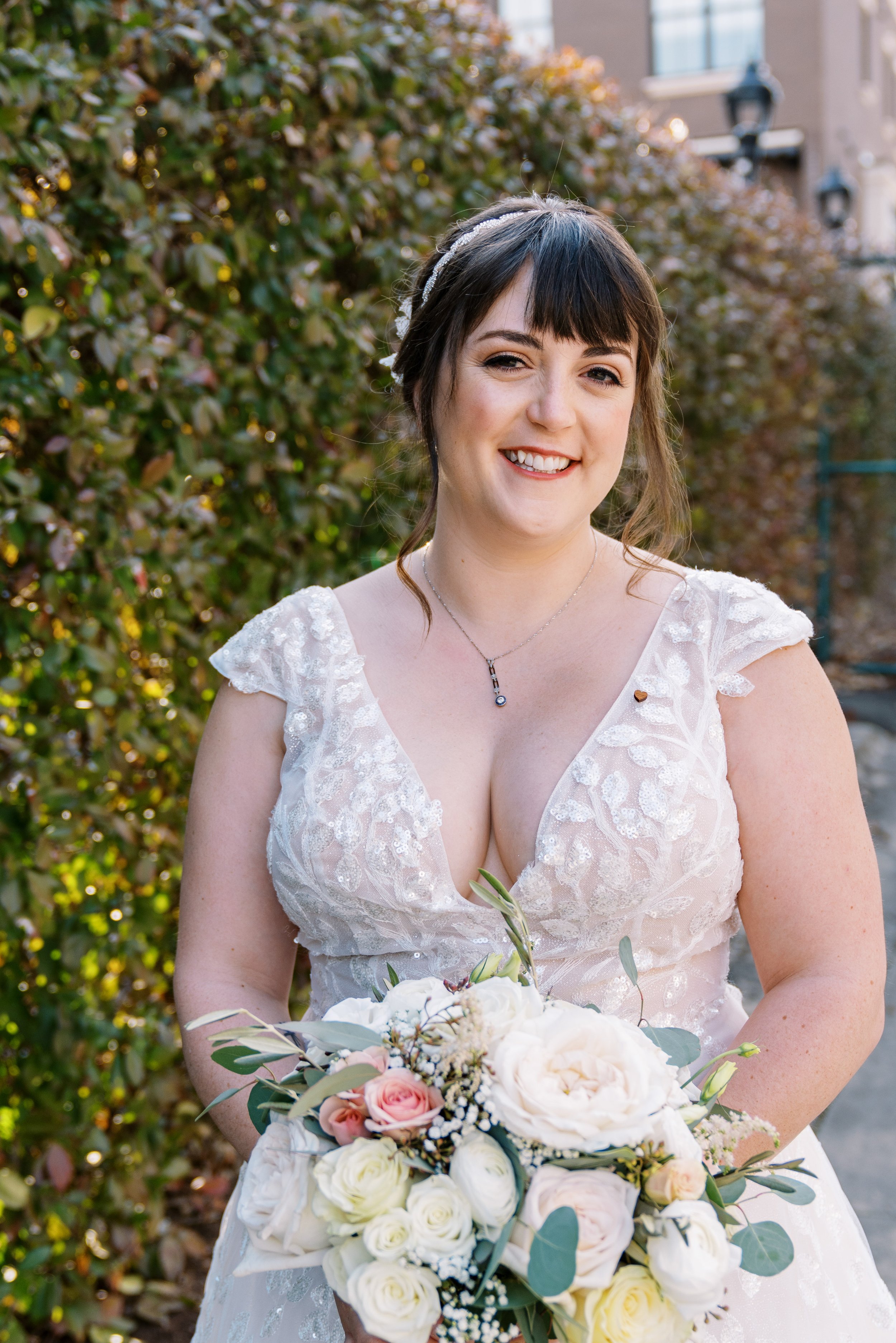 Bride with Bouquet Wedding at All Saints Chapel Raleigh NC Fancy This Photography