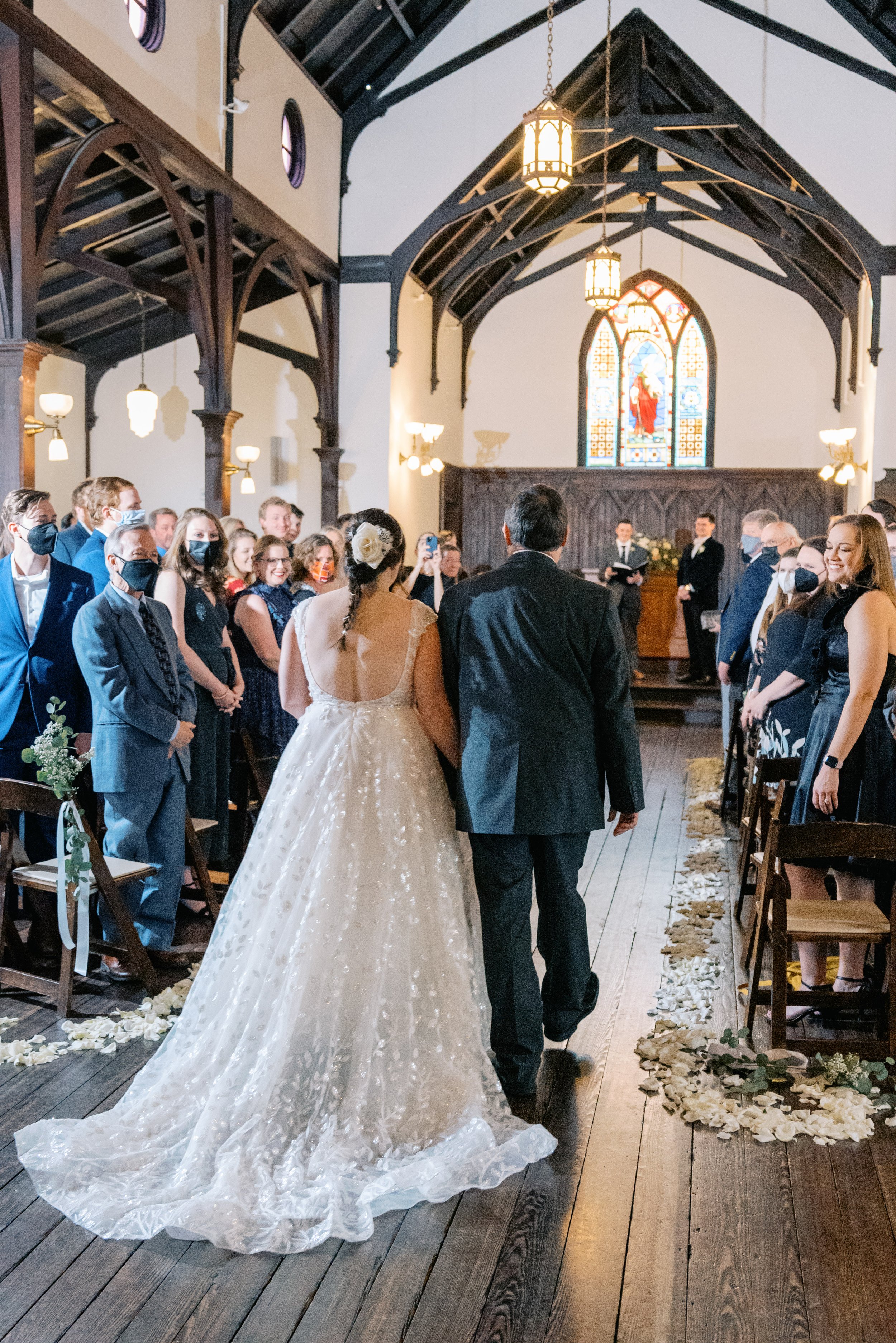 Bride and Father Wedding at All Saints Chapel Raleigh NC Fancy This Photography