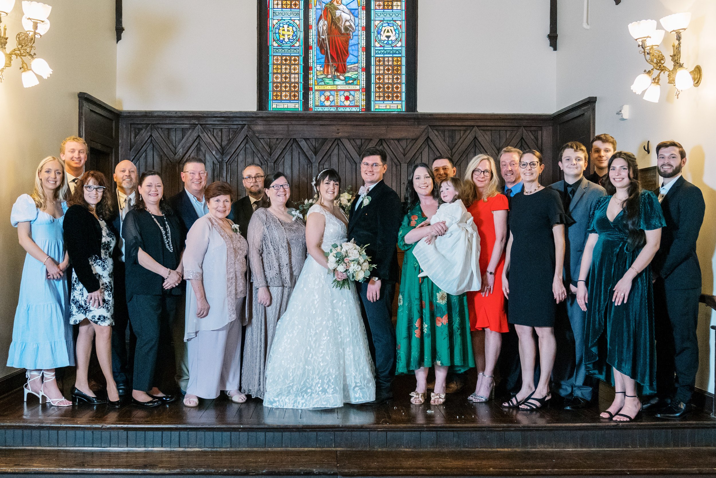 Bride Groom and Family Wedding at All Saints Chapel Raleigh NC Fancy This Photography