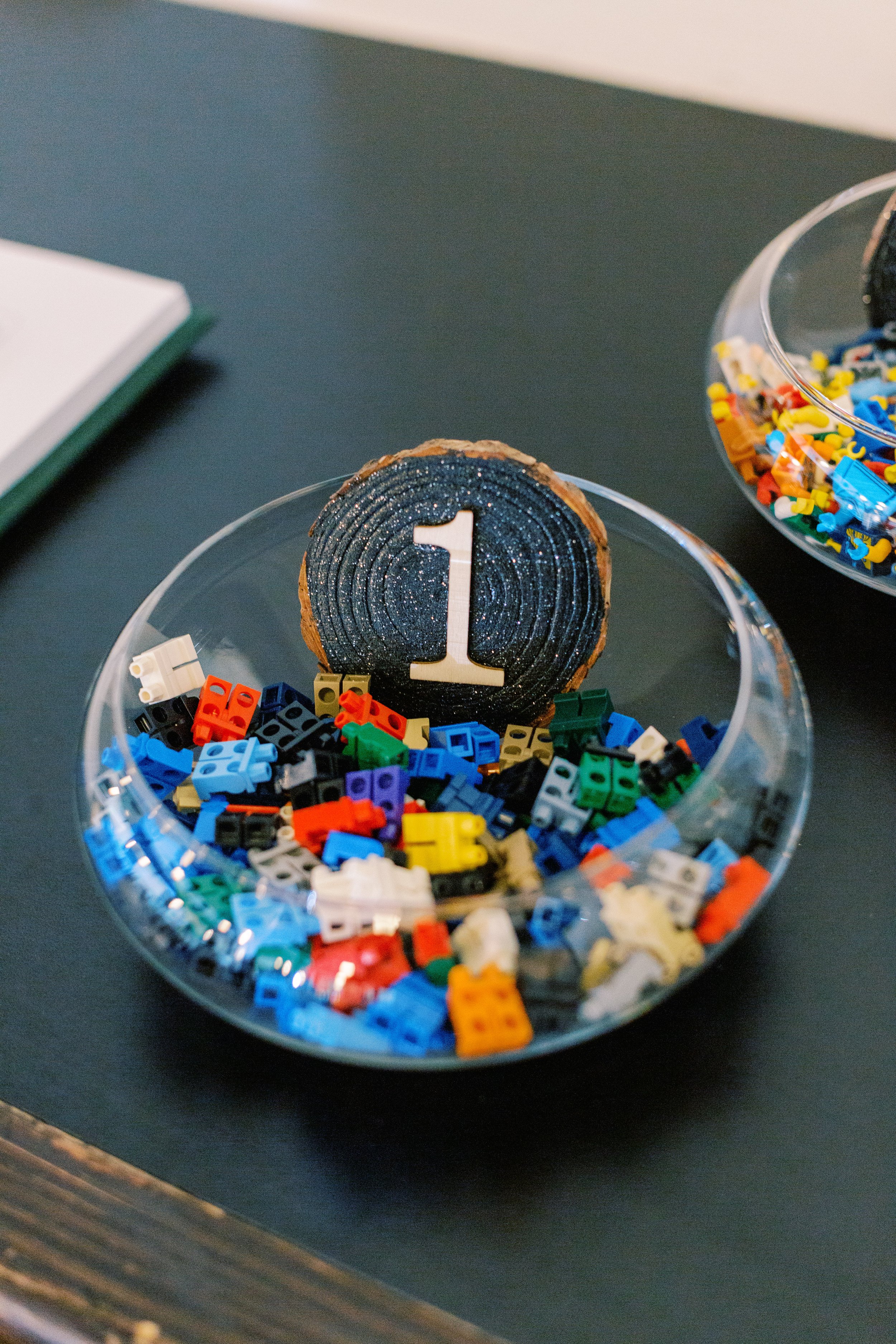 Bowl of Legos for Guestbook Wedding at All Saints Chapel Raleigh NC Fancy This Photography