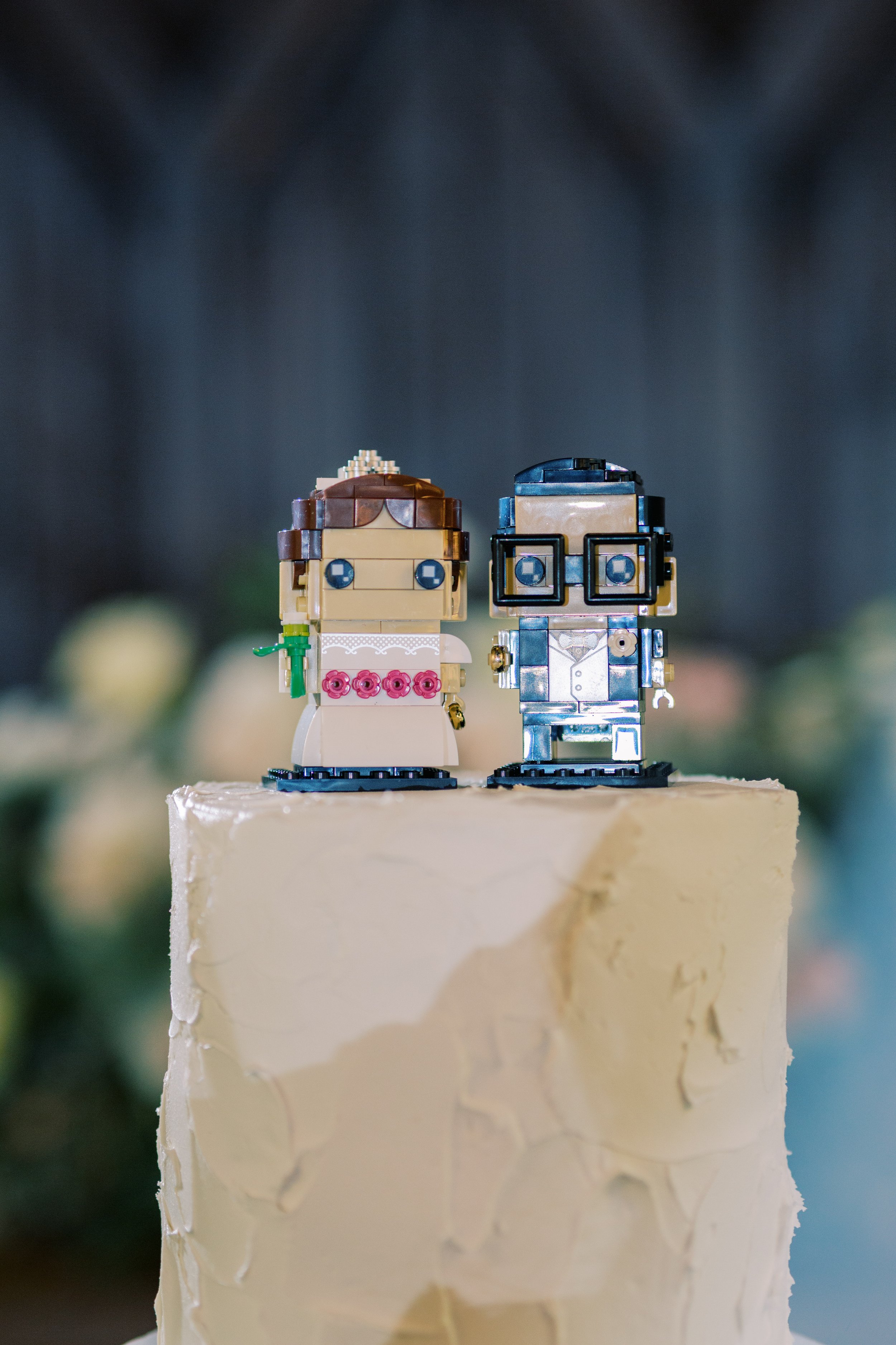 Lego Bride and Groom Cake Topper Wedding at All Saints Chapel Raleigh NC Fancy This Photography