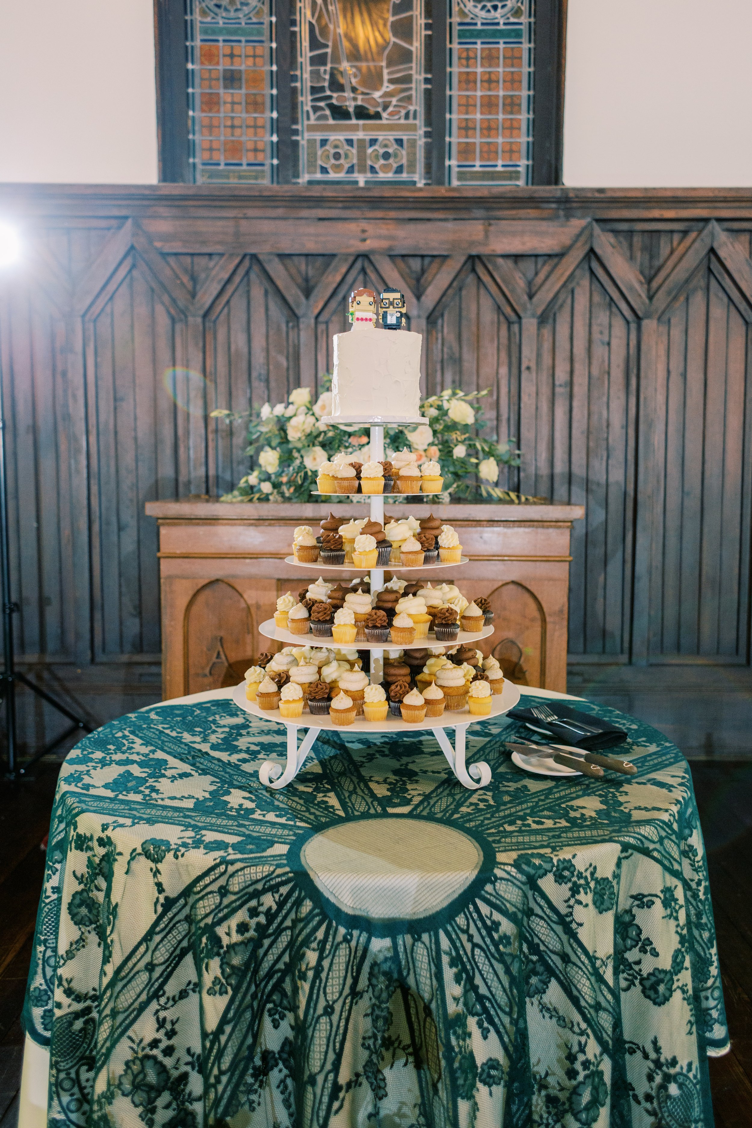 Cake and Cupcakes Wedding at All Saints Chapel Raleigh NC Fancy This Photography