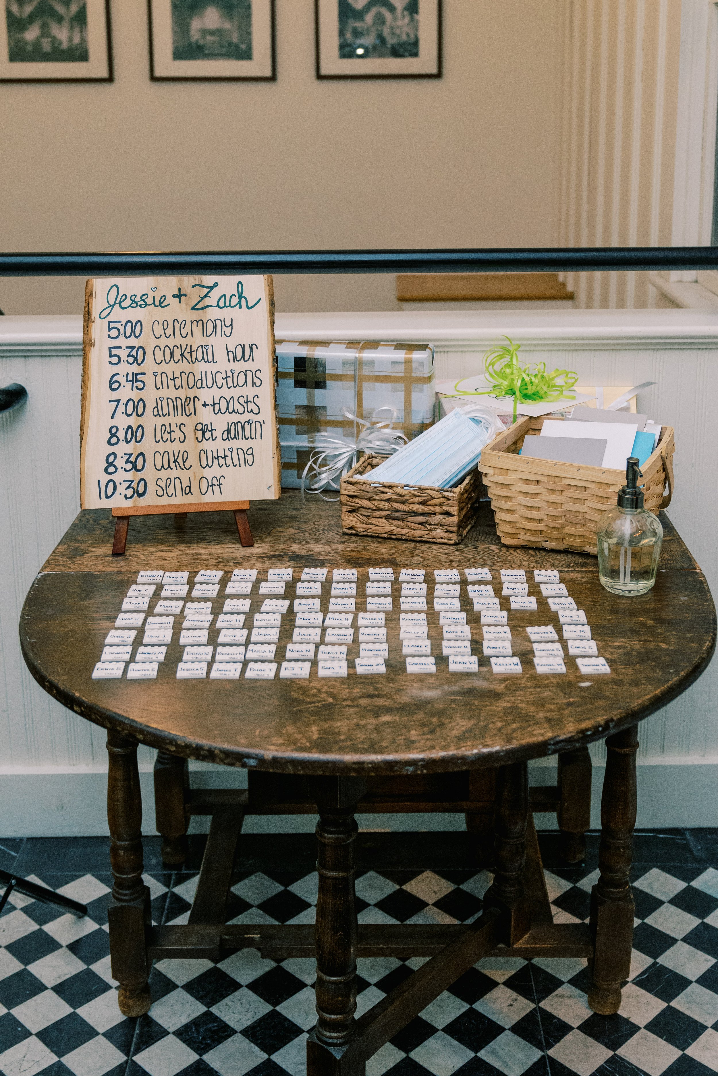 Escort Cards Wedding at All Saints Chapel Raleigh NC Fancy This Photography