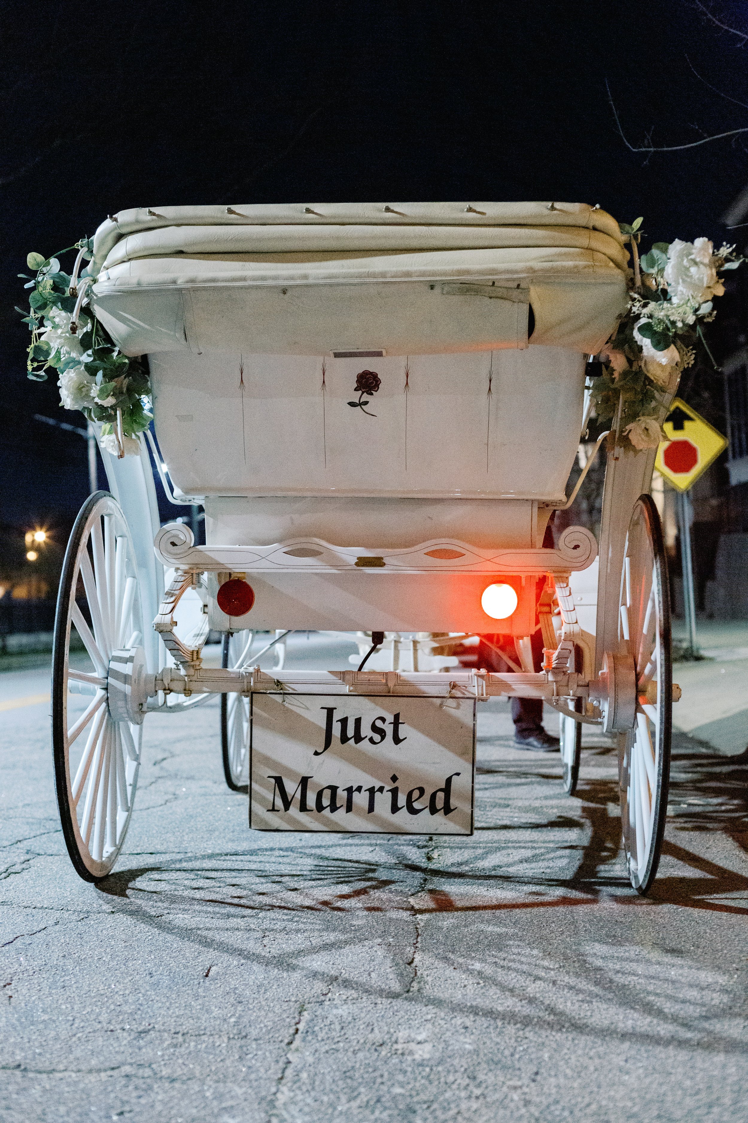 Just Married Horse and Carriage Wedding at All Saints Chapel Raleigh NC Fancy This Photography