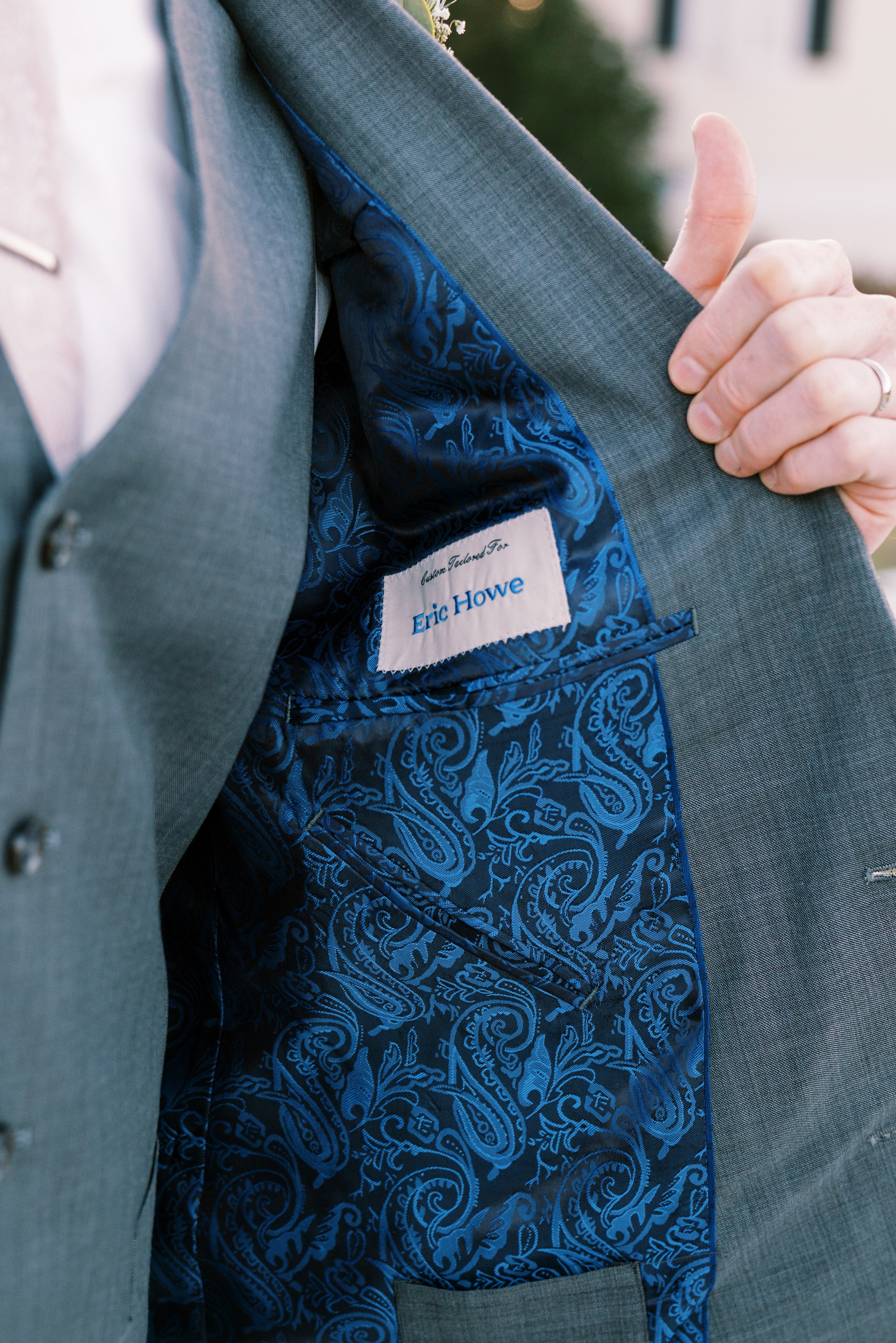 Groom Custom Blue Suit Walnut Hill Wedding Venue Fancy This Photography