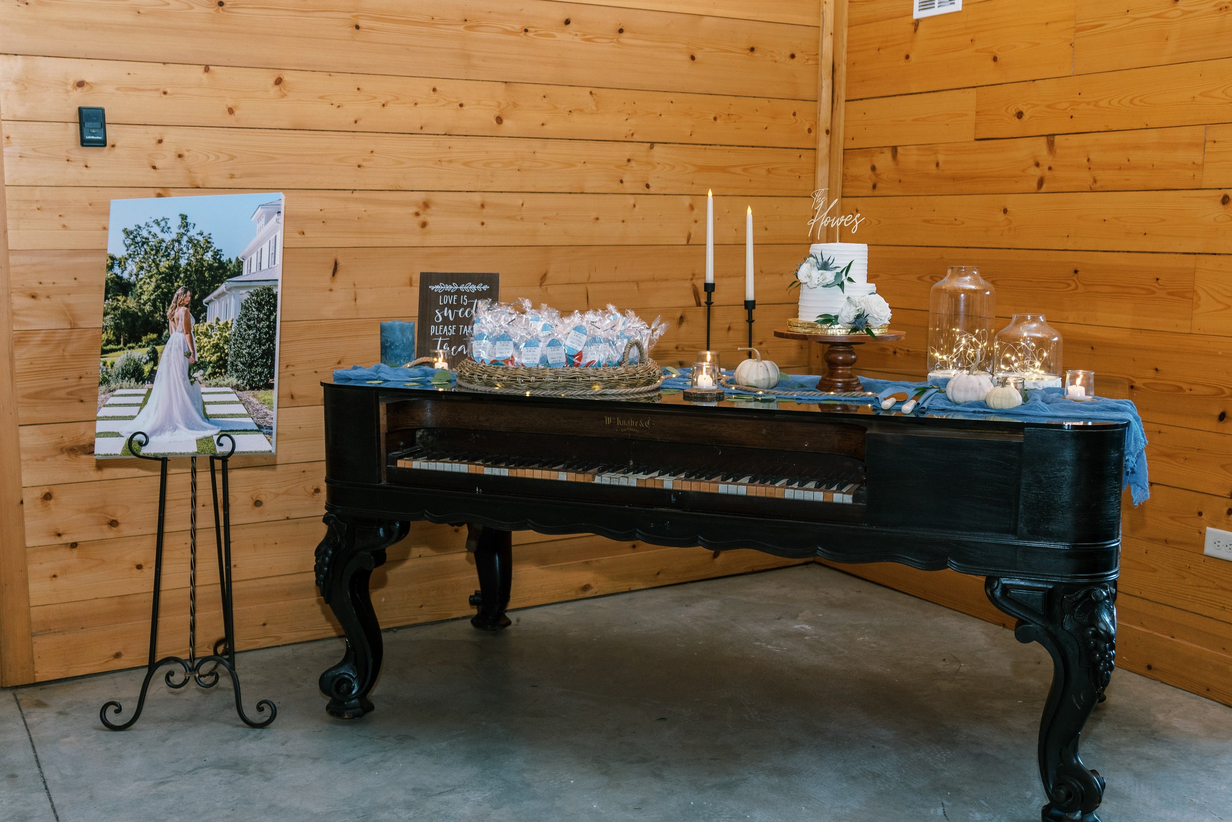 Cake Display on Piano Walnut Hill Wedding Venue Fancy This Photography