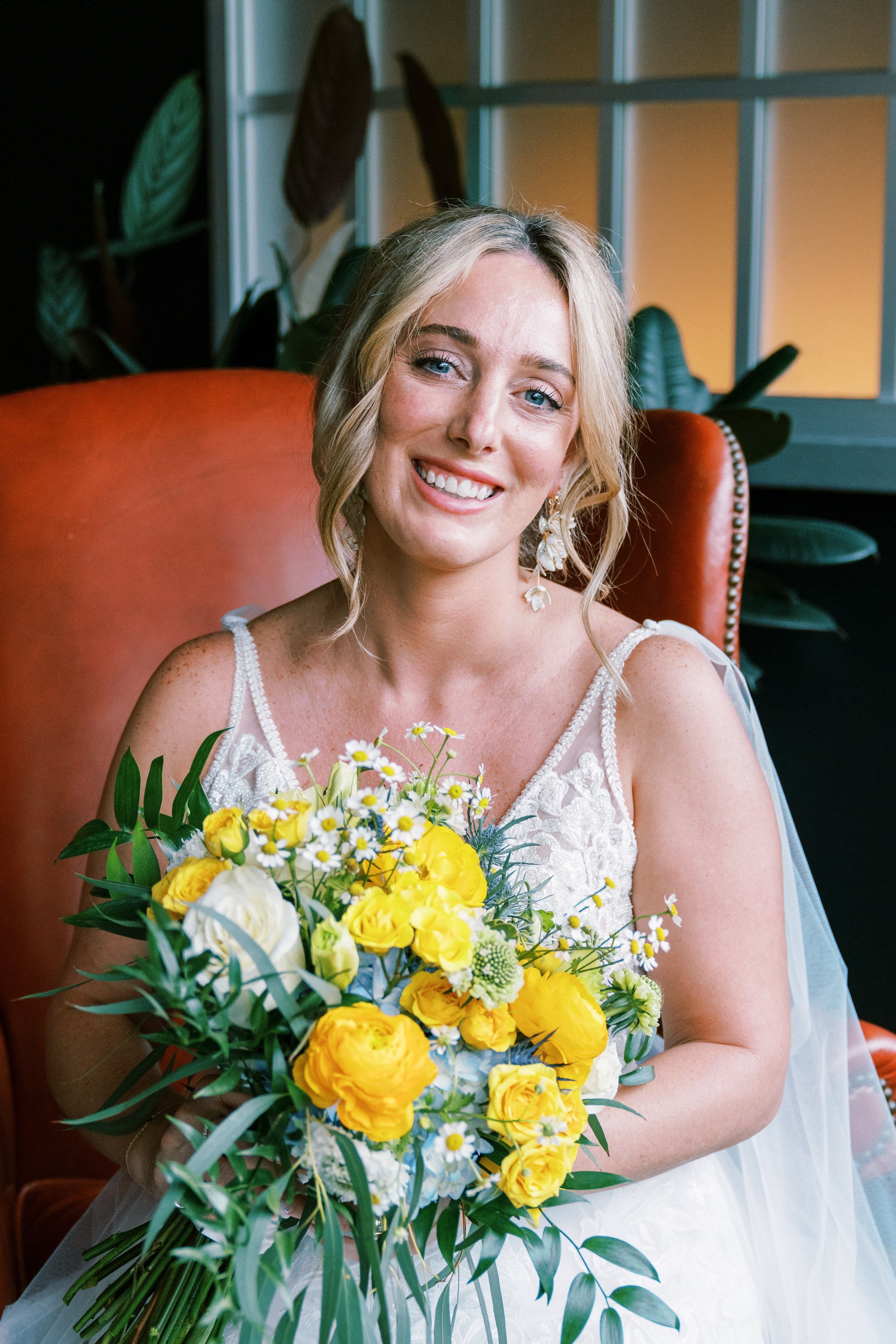 Bride Yellow Bloom Works Bouquet Whitaker &amp; Atlantic Wedding in Raleigh, NC Fancy This Photography
