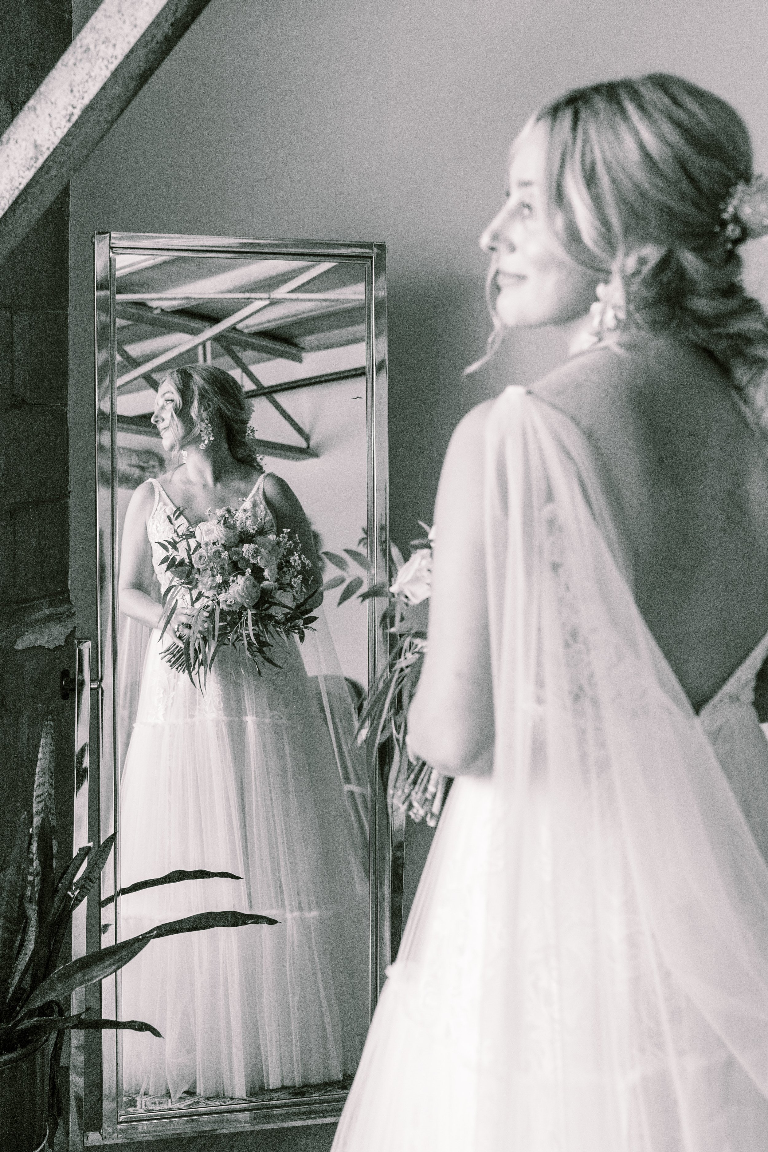  Bride Braid Mirror Reflection Whitaker &amp; Atlantic Wedding in Raleigh, NC Fancy This Photography
