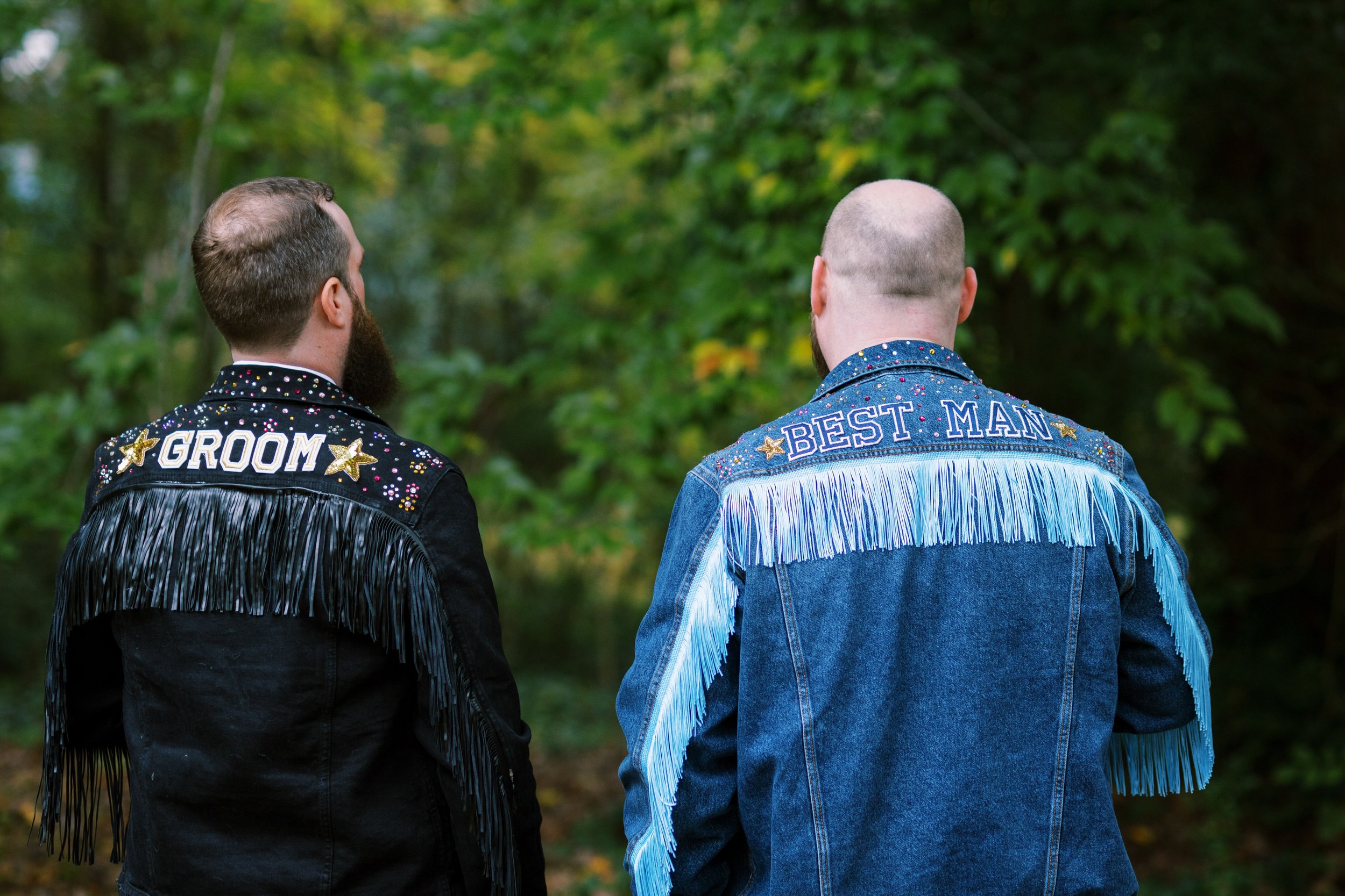  Groom and Best Man Denim Jackets Whitaker &amp; Atlantic Wedding in Raleigh, NC Fancy This Photography