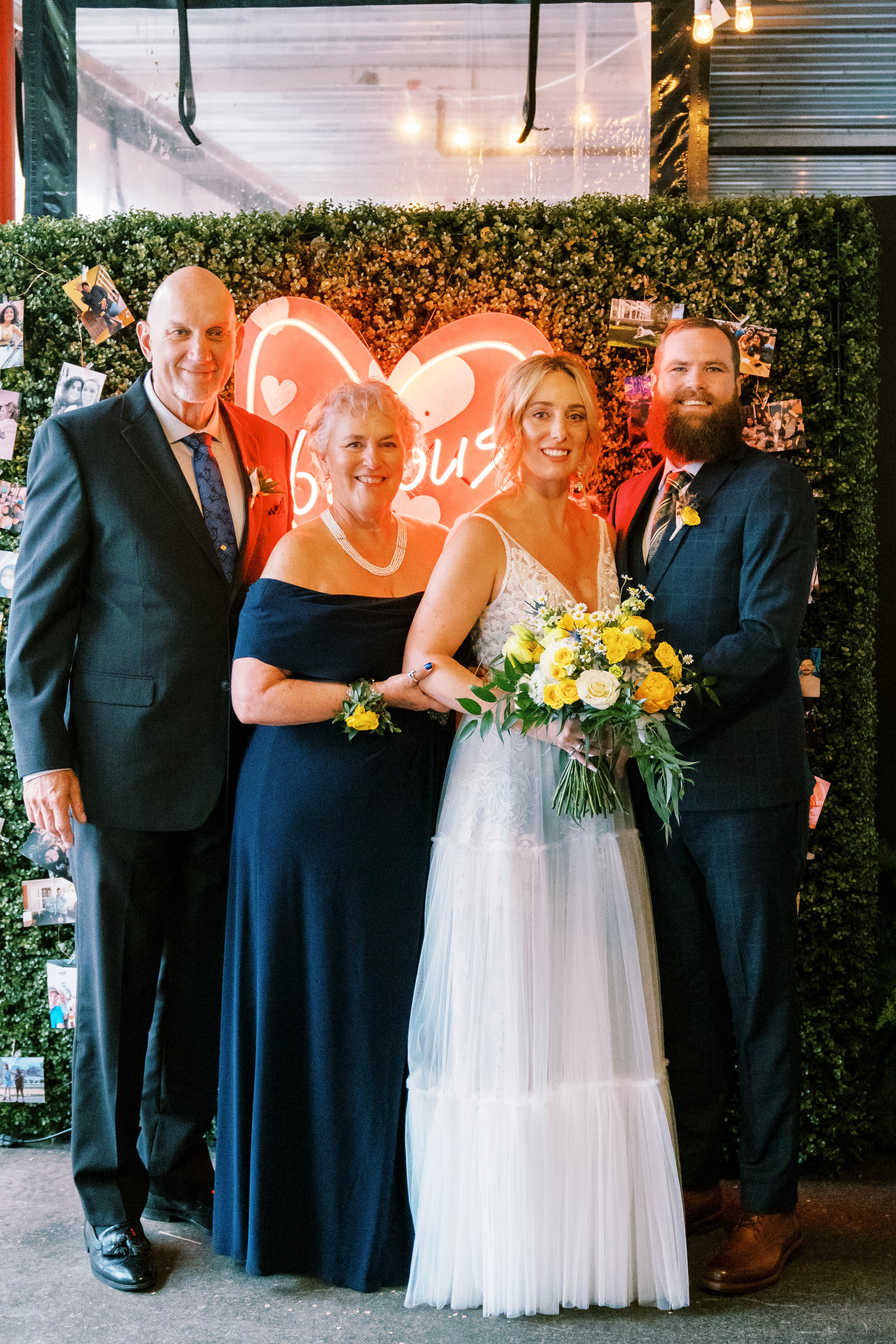  Neon Sign Family Bride Groom Whitaker &amp; Atlantic Wedding in Raleigh, NC Fancy This Photography