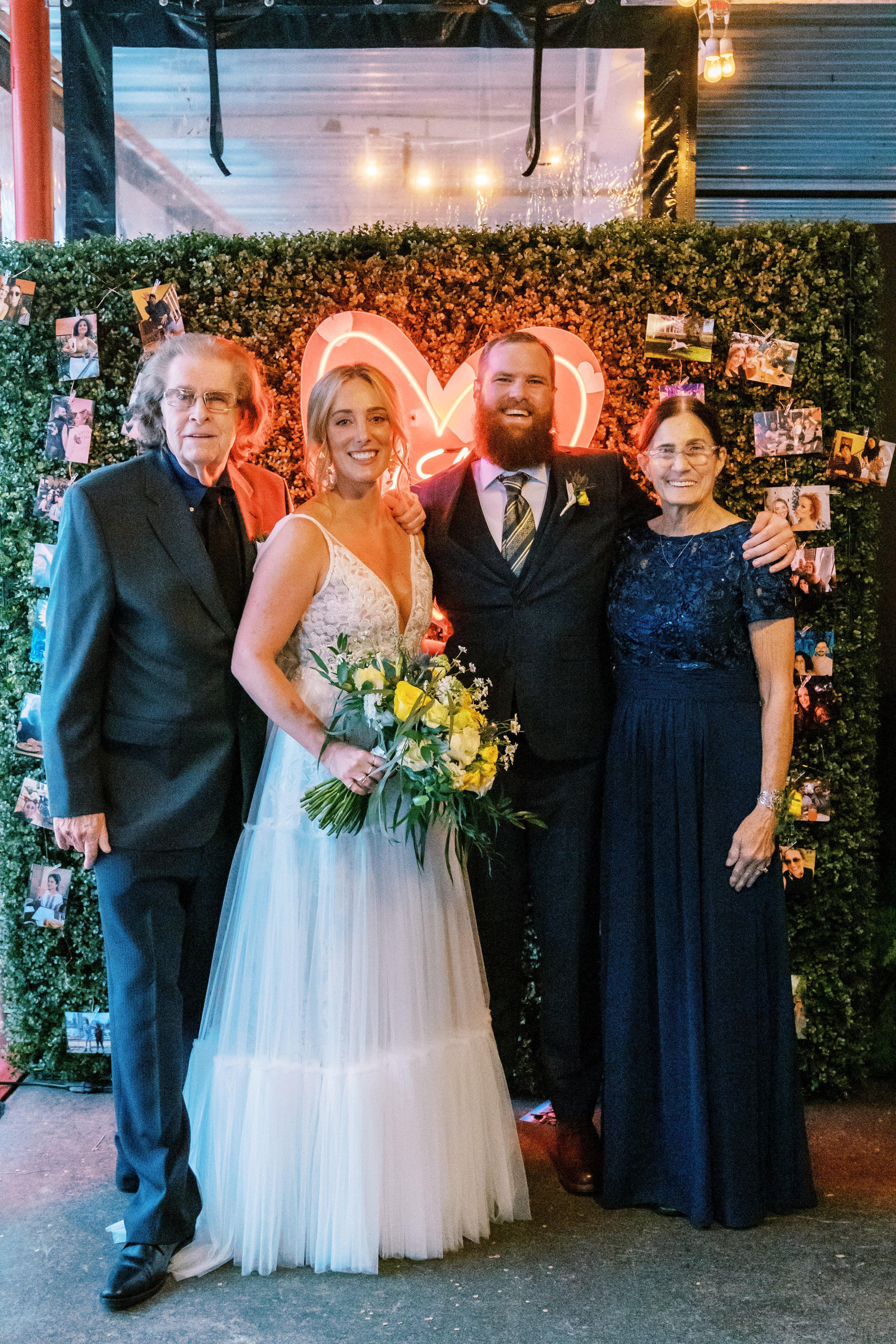  Neon Sign Family Bride and Groom Whitaker &amp; Atlantic Wedding in Raleigh, NC Fancy This Photography