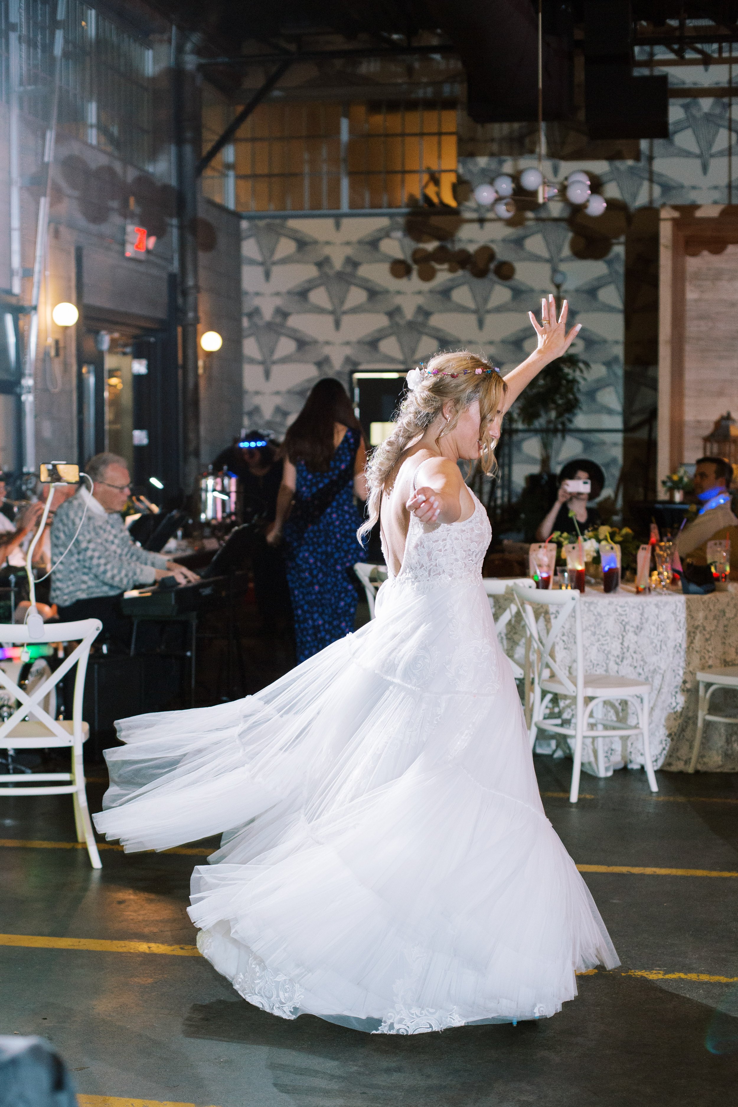 Bride Twirling in Dress Whitaker &amp; Atlantic Wedding in Raleigh, NC Fancy This Photography