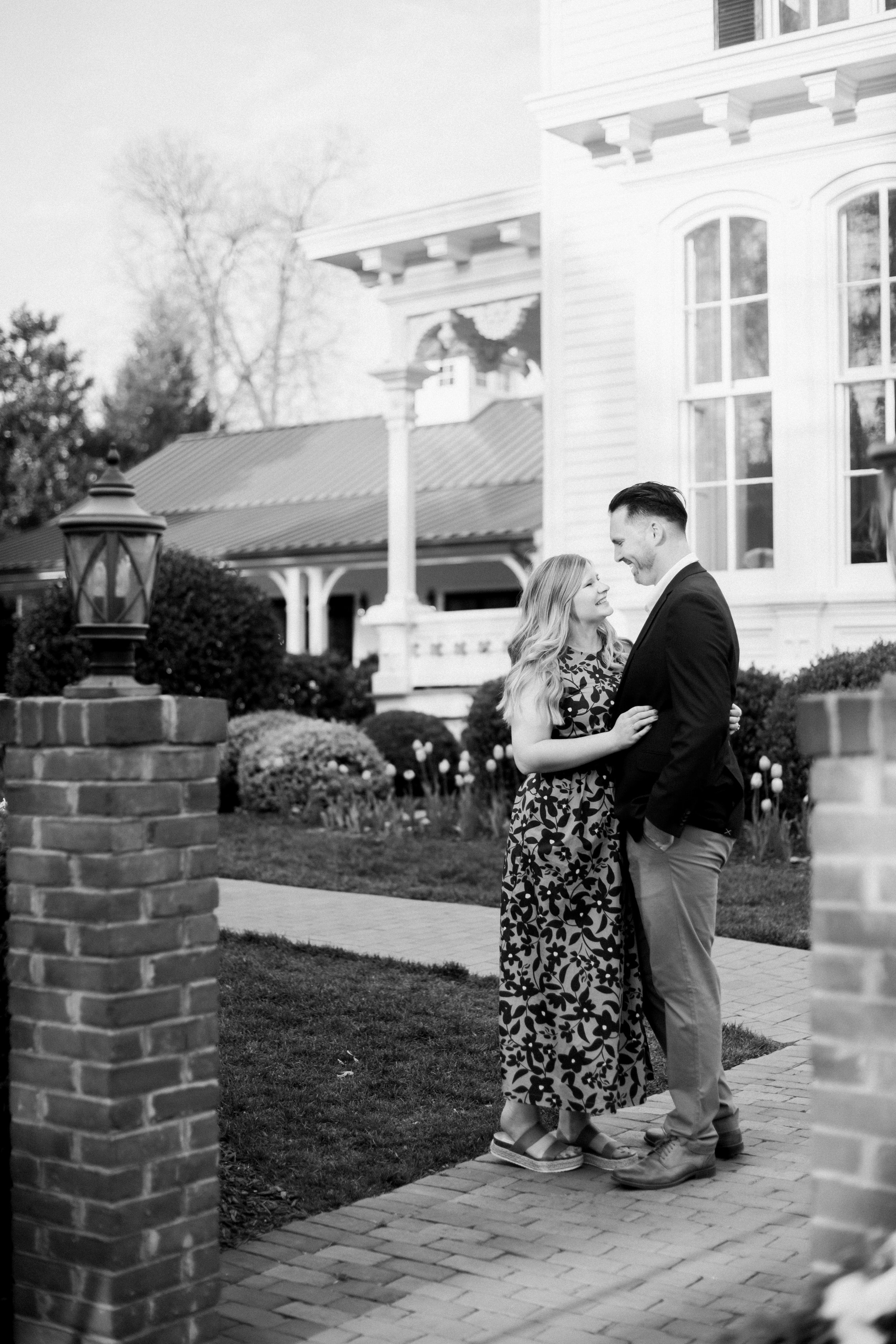 The Merrimon Wynne House in Raleigh NC Engagement Photos in Historic Oakwood Neighborhood Fancy This Photography