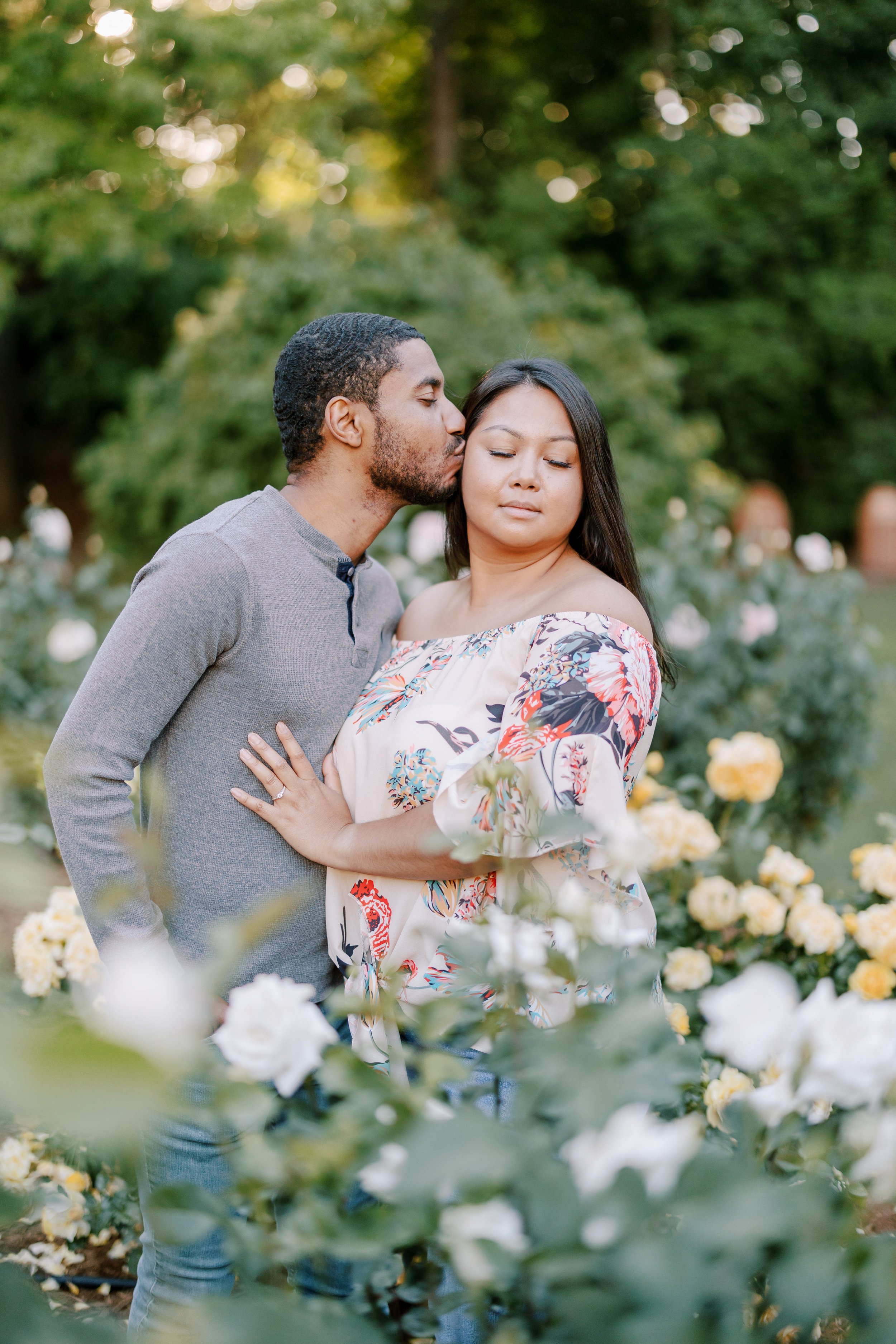 Really Romantic Engagement Photos in The Raleigh Rose Garden Fancy This Photography