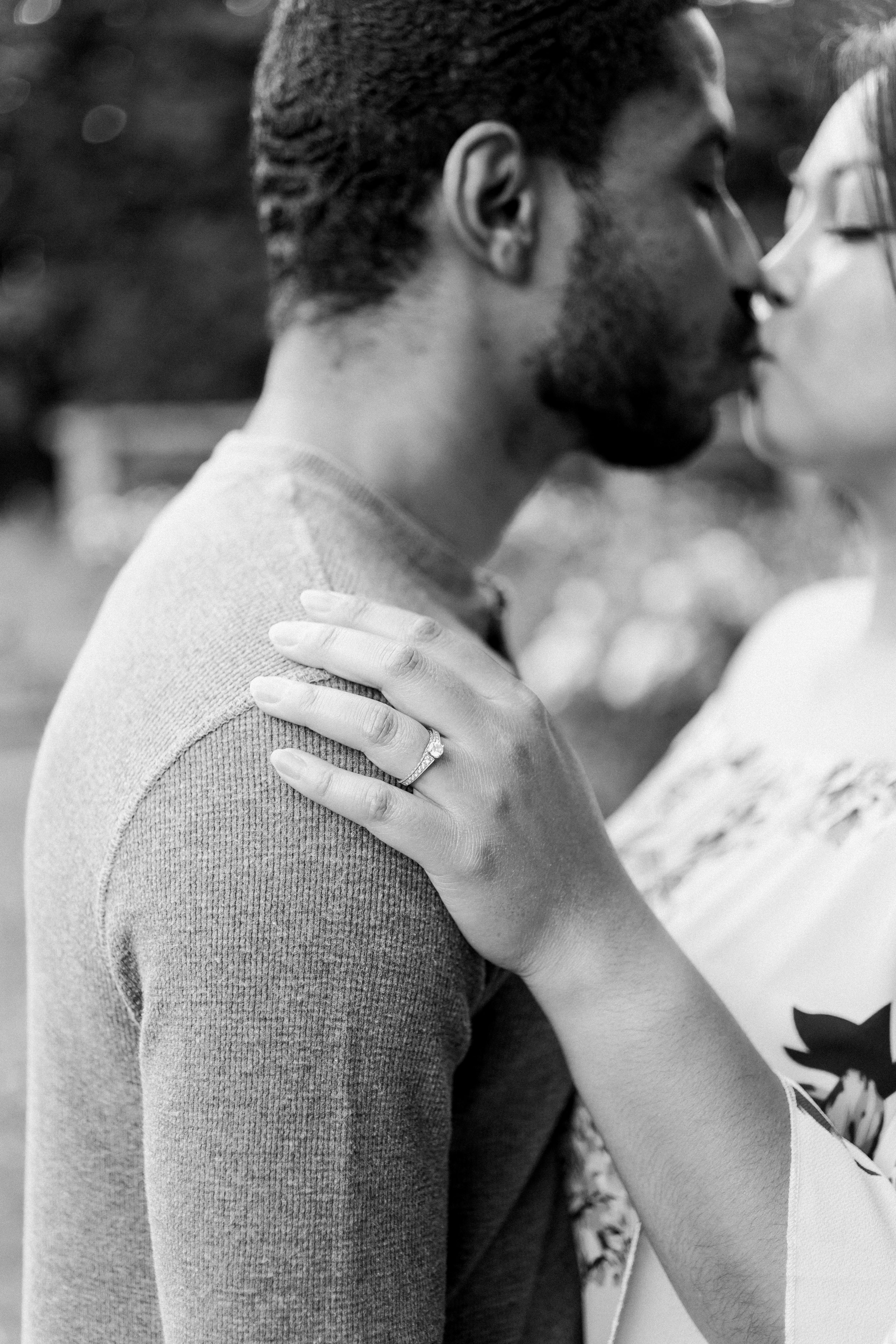Romantic Kiss Engagement Photos in The Raleigh Rose Garden Fancy This Photography