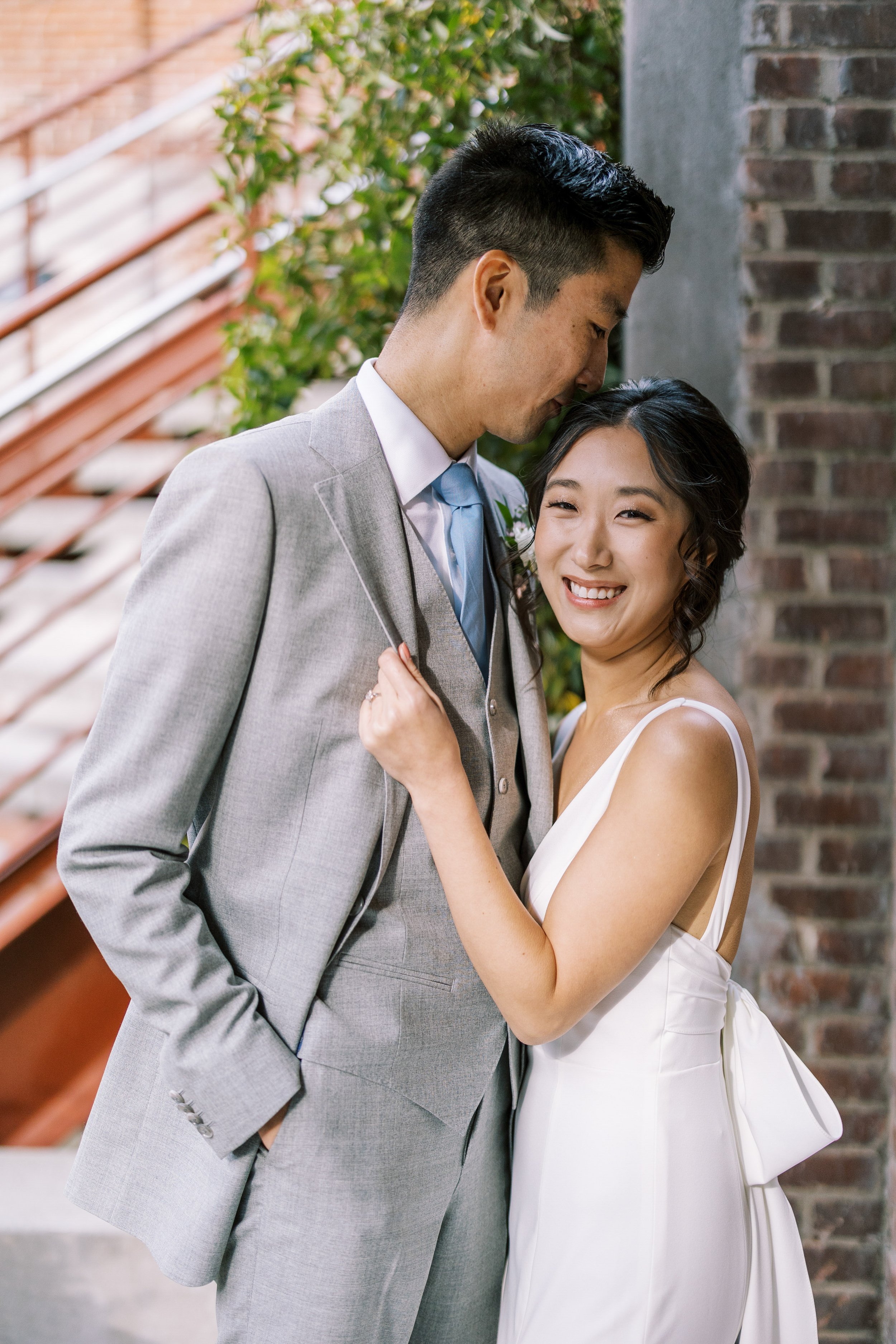 Beautiful Natural Bride and Groom American Tobacco Campus Korean Wedding at Bay 7 Durham NC Fancy This Photography