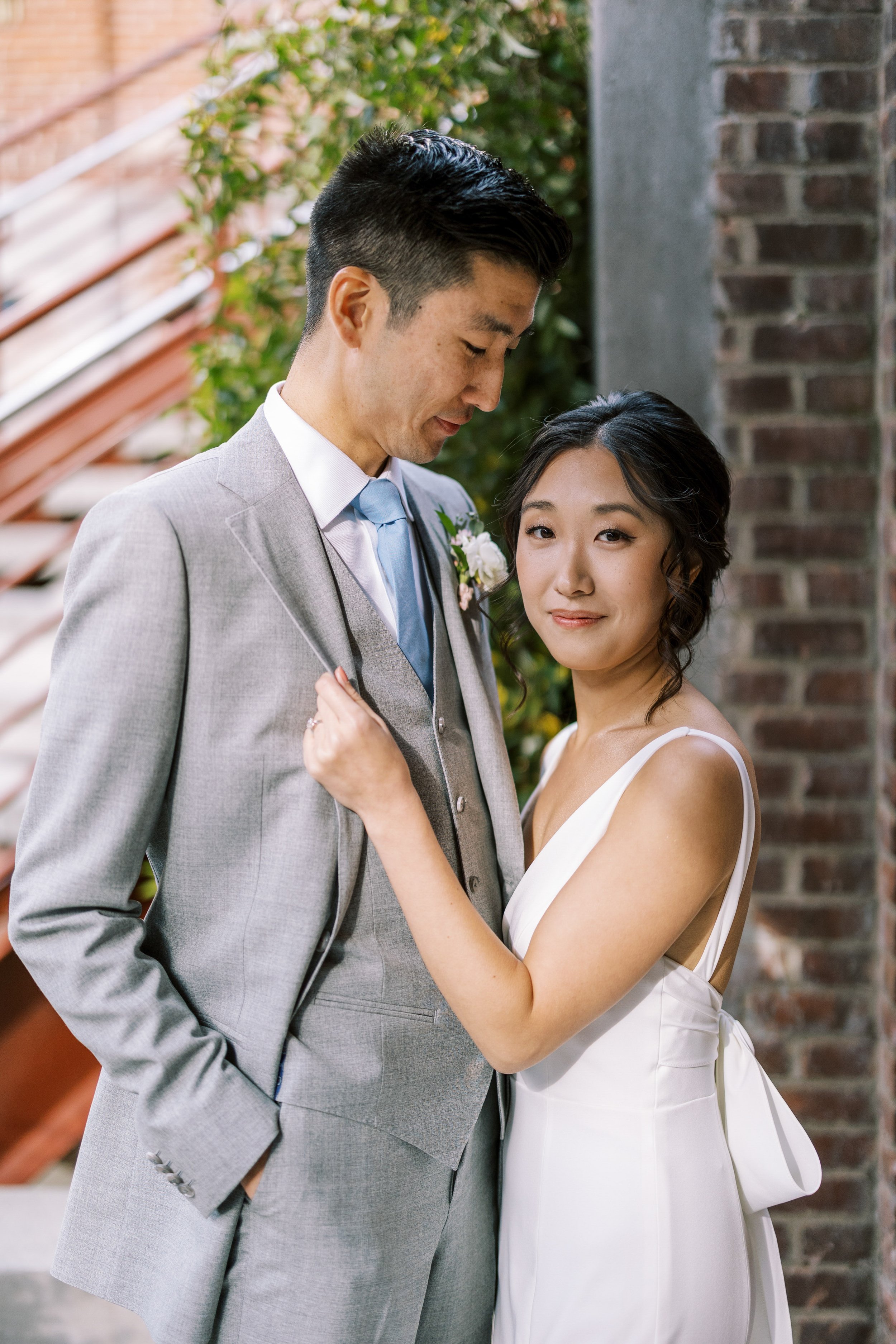 Modern Bride and Groom American Tobacco Campus Korean Wedding at Bay 7 Durham NC Fancy This Photography