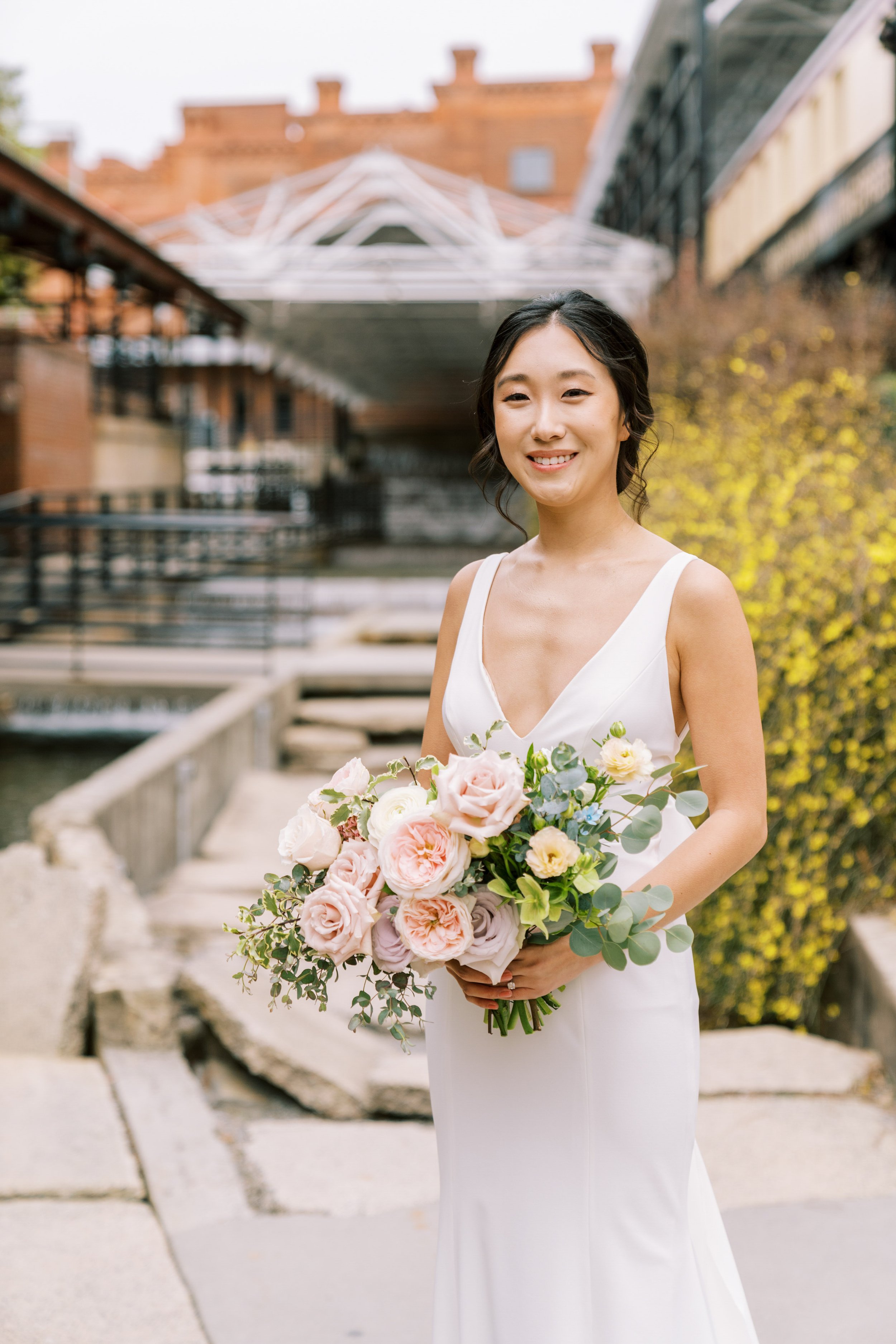 Bridal Portrait Bouquet American Tobacco Campus Wedding at Bay 7 Durham NC Fancy This Photography