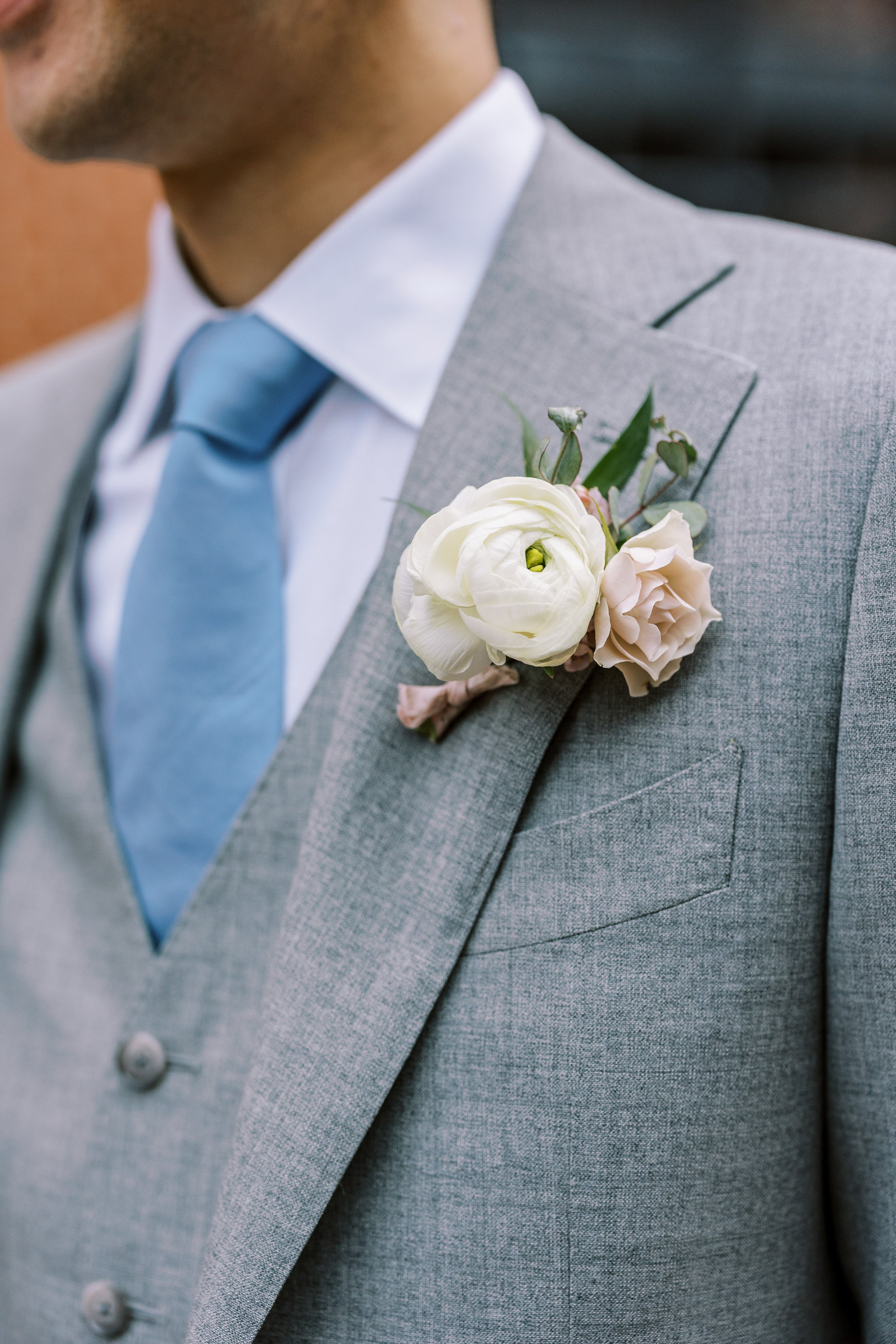 Groom Boutonniere American Tobacco Campus Wedding at Bay 7 Durham NC Fancy This Photography