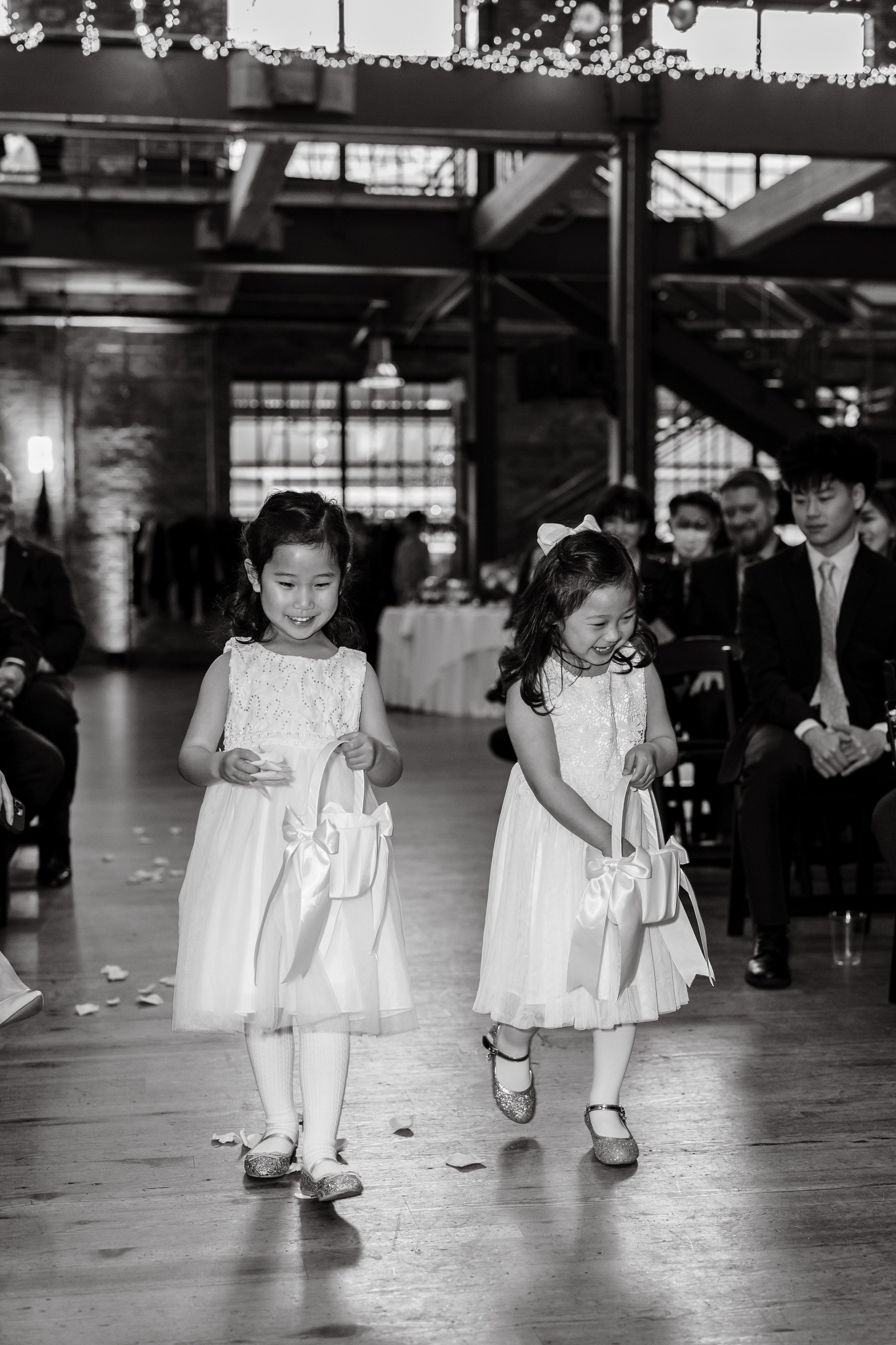 Black and White Image of Flower Children Wedding at Bay 7 Durham NC Fancy This Photography