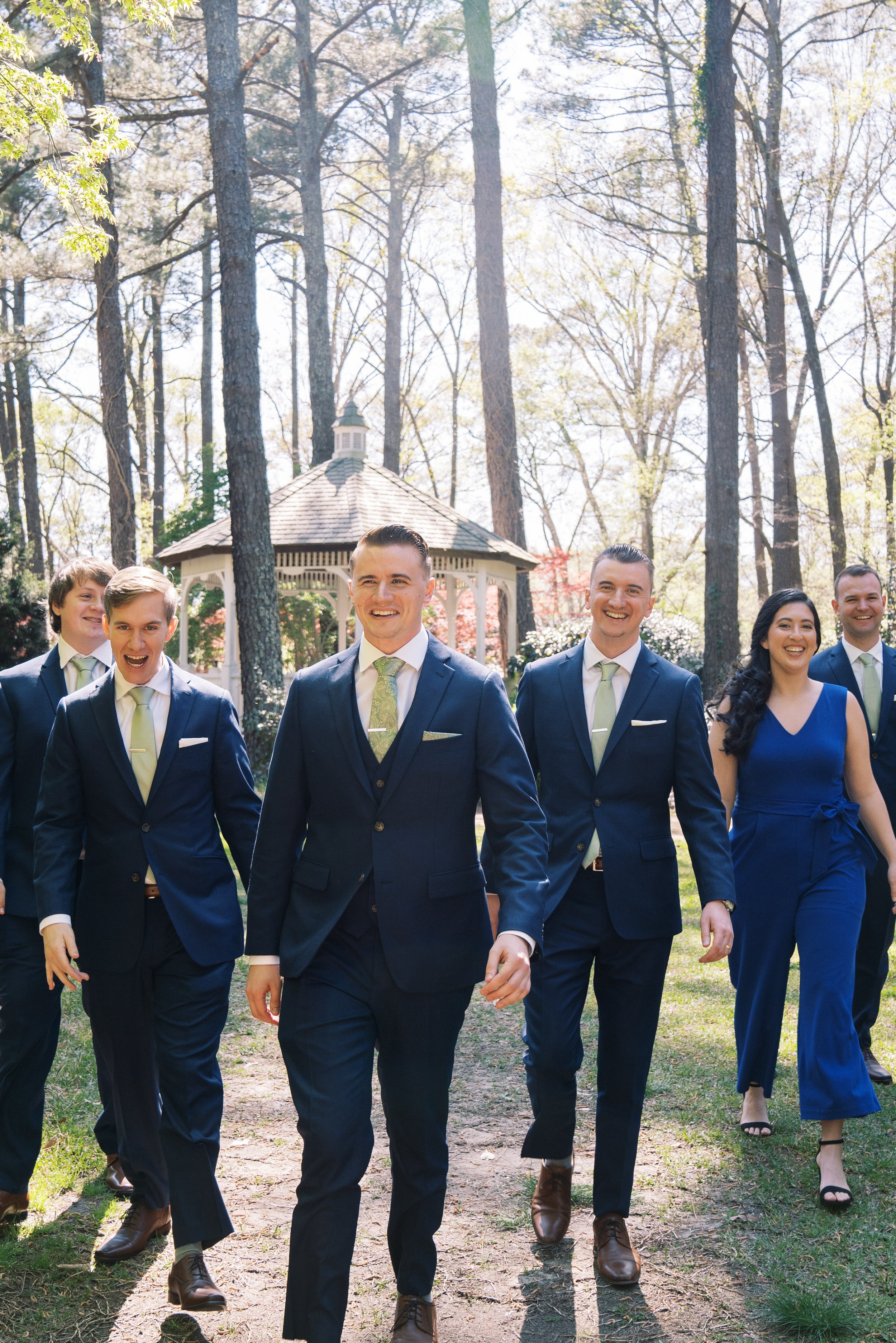 Cool Grooms Party Walk Cape Fear Botanical Garden Wedding Fancy This Photography