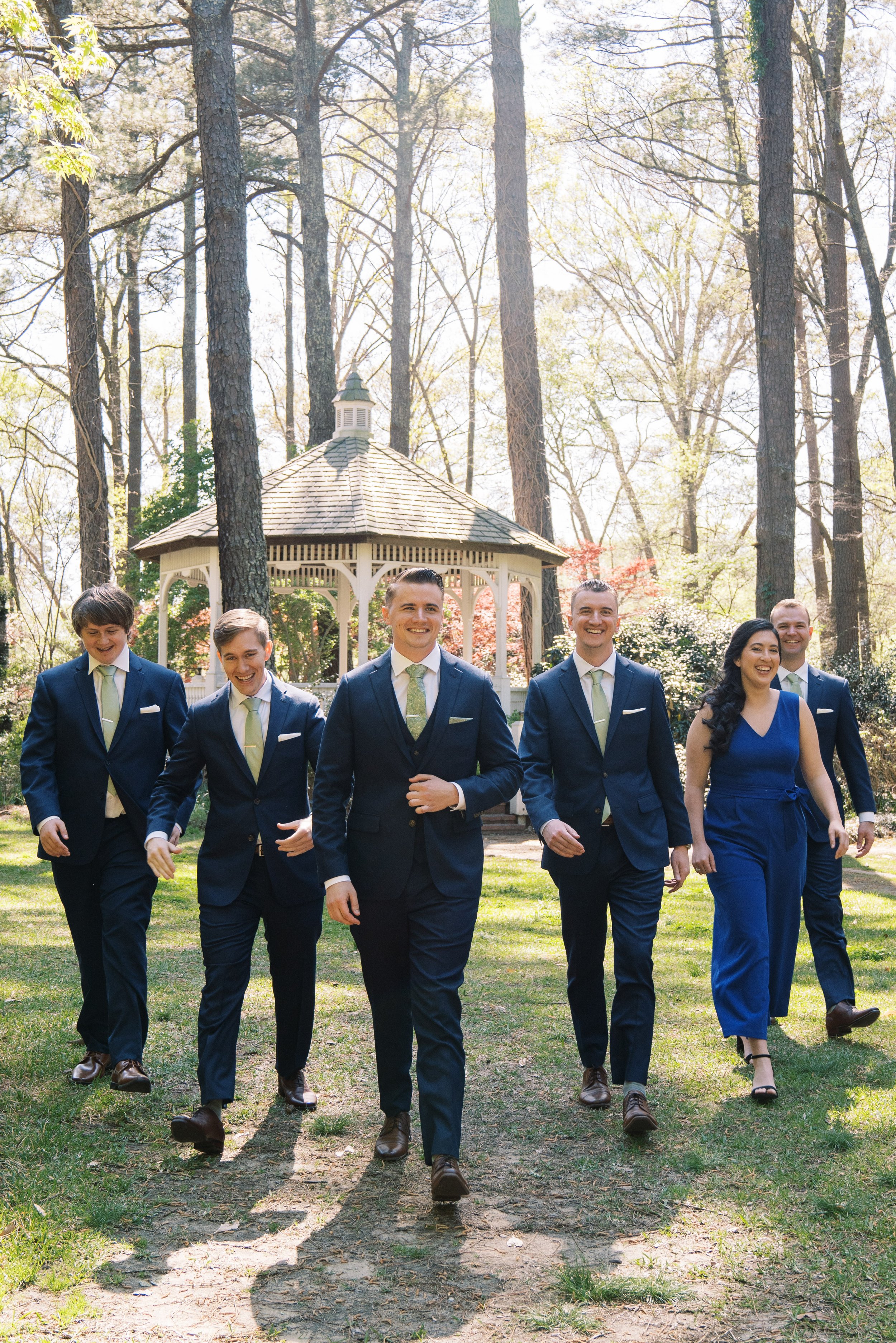 Groom with Friends Cape Fear Botanical Garden Wedding Fancy This Photography