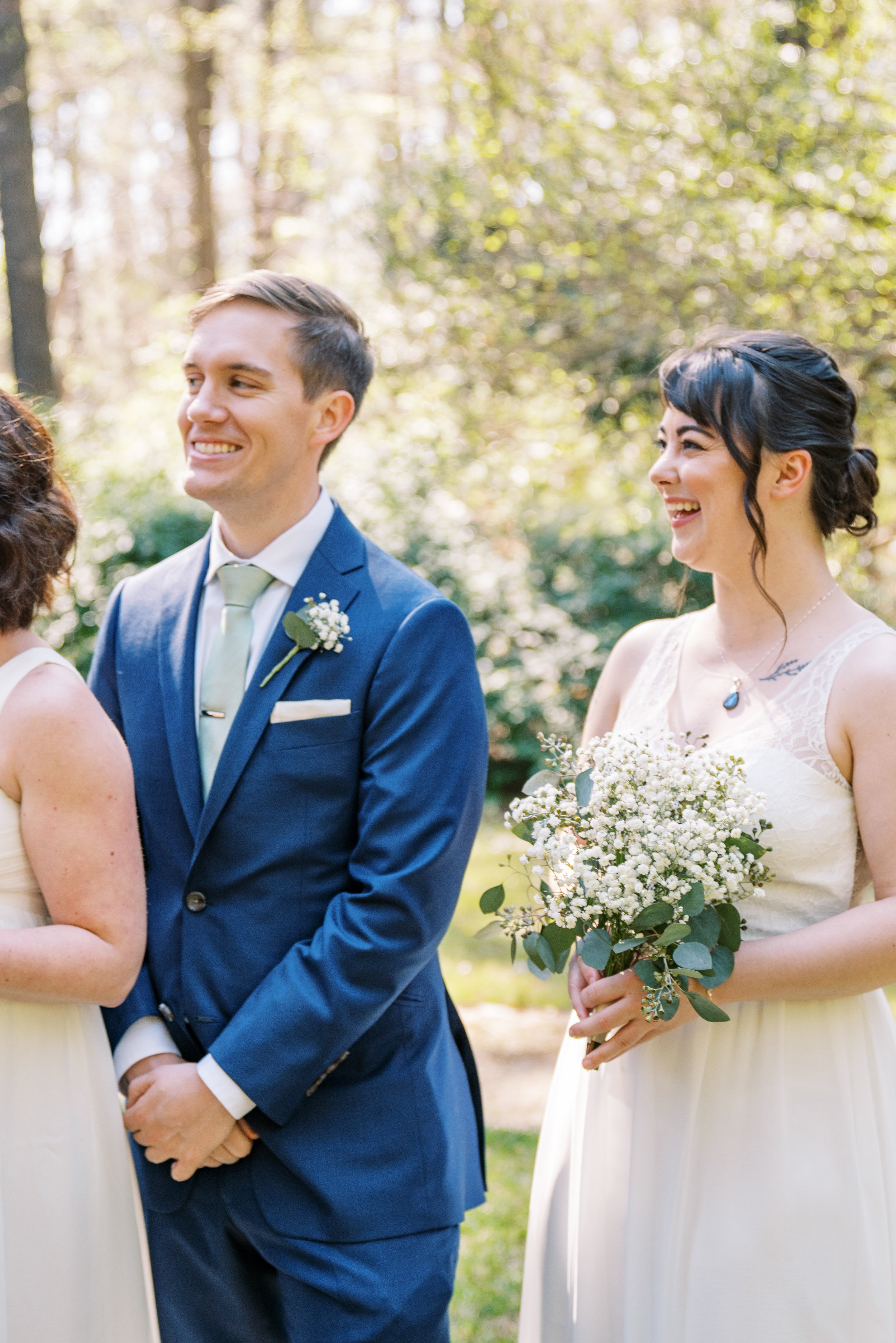 Candid Bridal Party Photos Cape Fear Botanical Garden Wedding Fancy This Photography