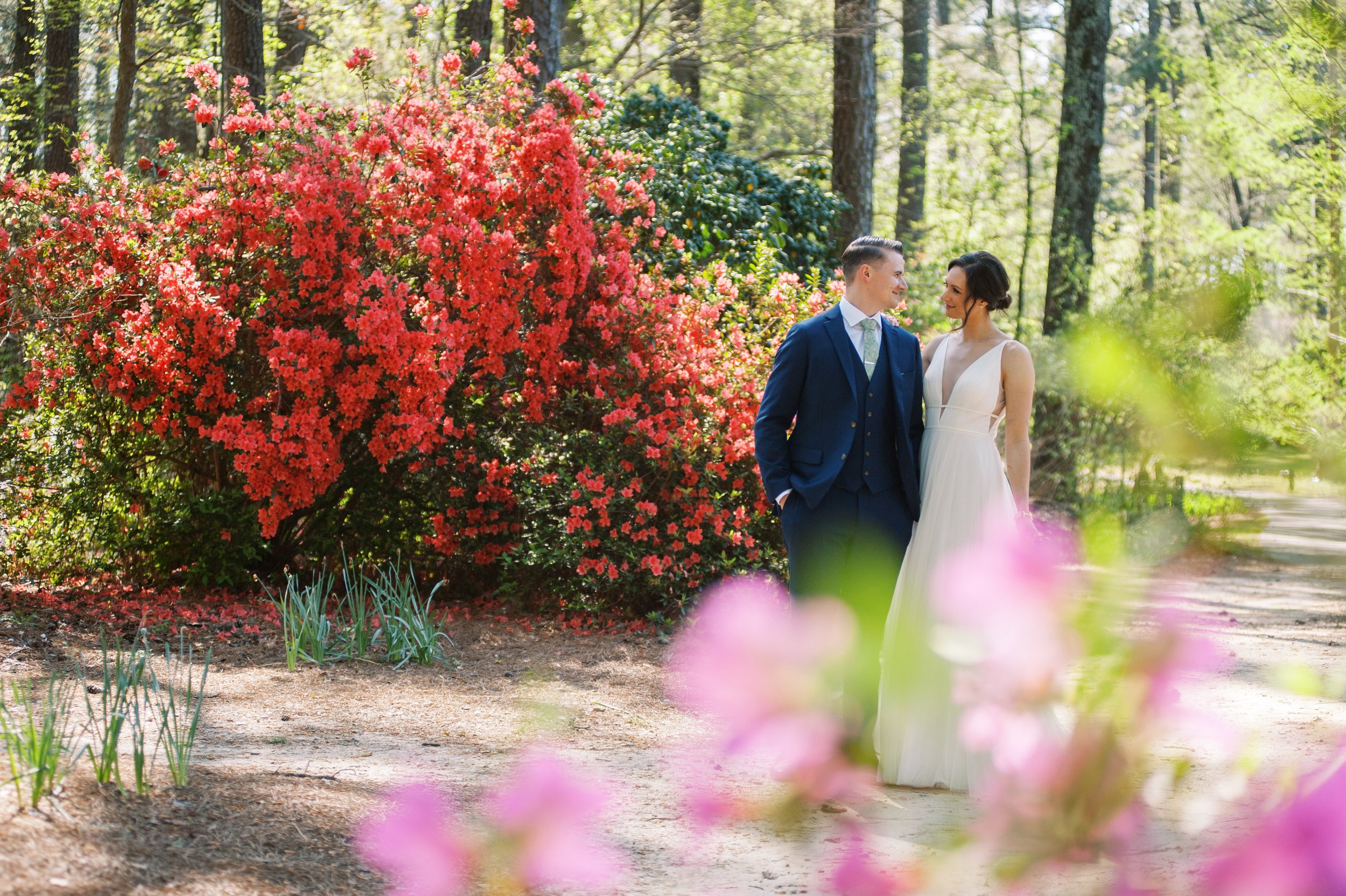 Fine Art Image Azalea Flower Bride and Groom Cape Fear Botanical Garden Wedding Fancy This Photography