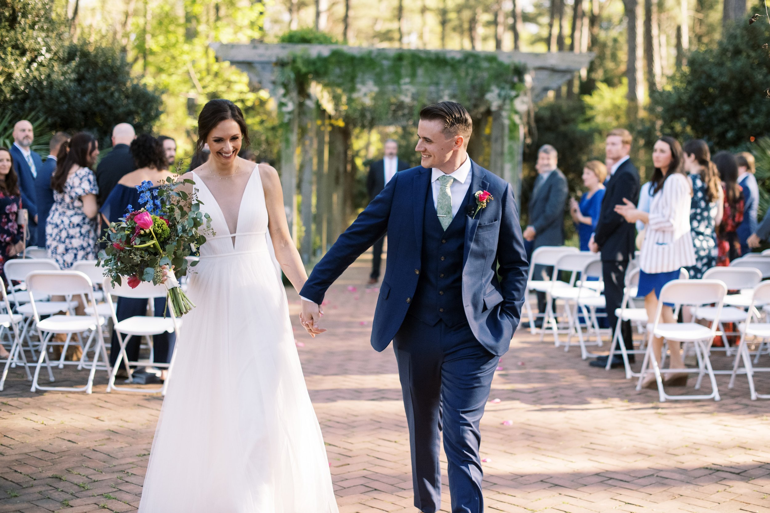  Post Ceremony Bride Groom Cape Fear Botanical Garden Wedding Fancy This Photography