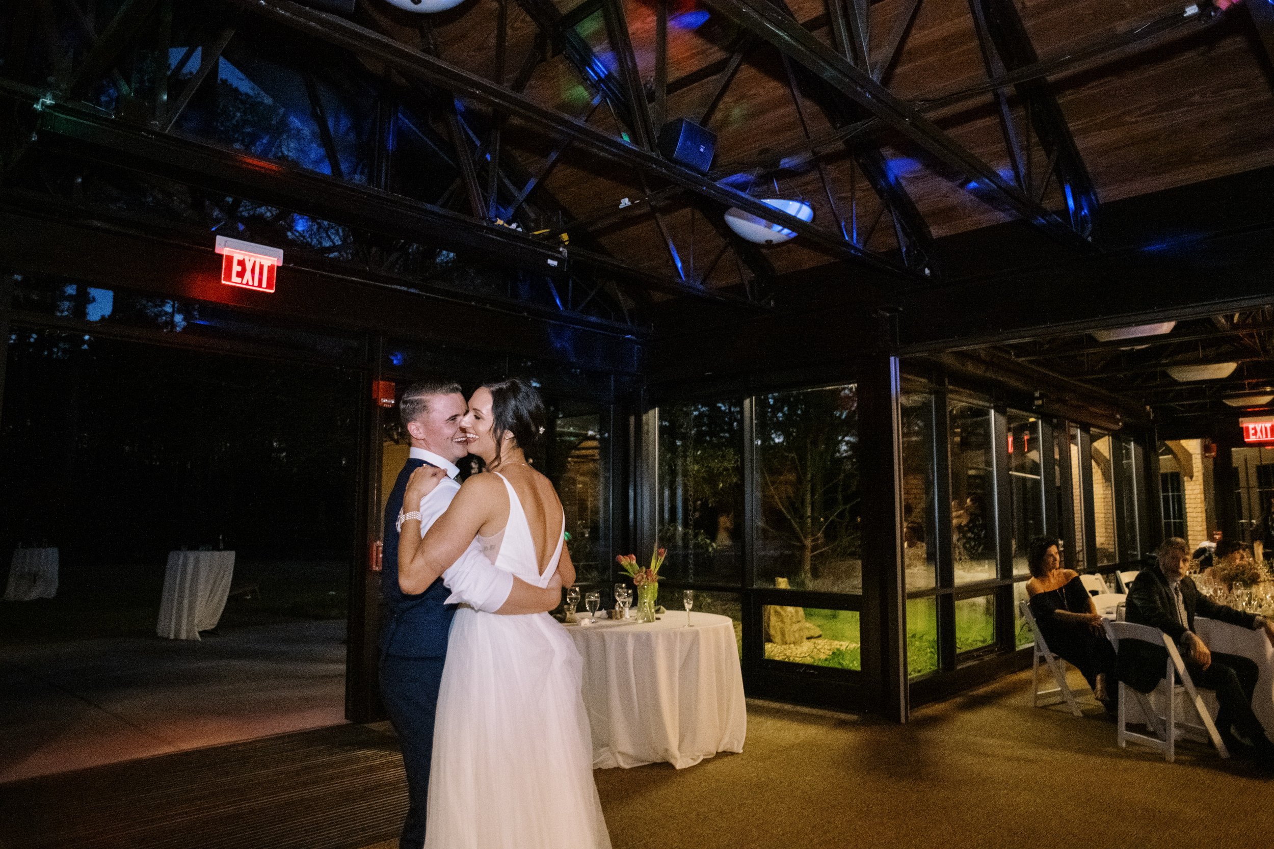 Bride and Groom Dancing Together at Reception Cape Fear Botanical Garden Wedding Fancy This Photography
