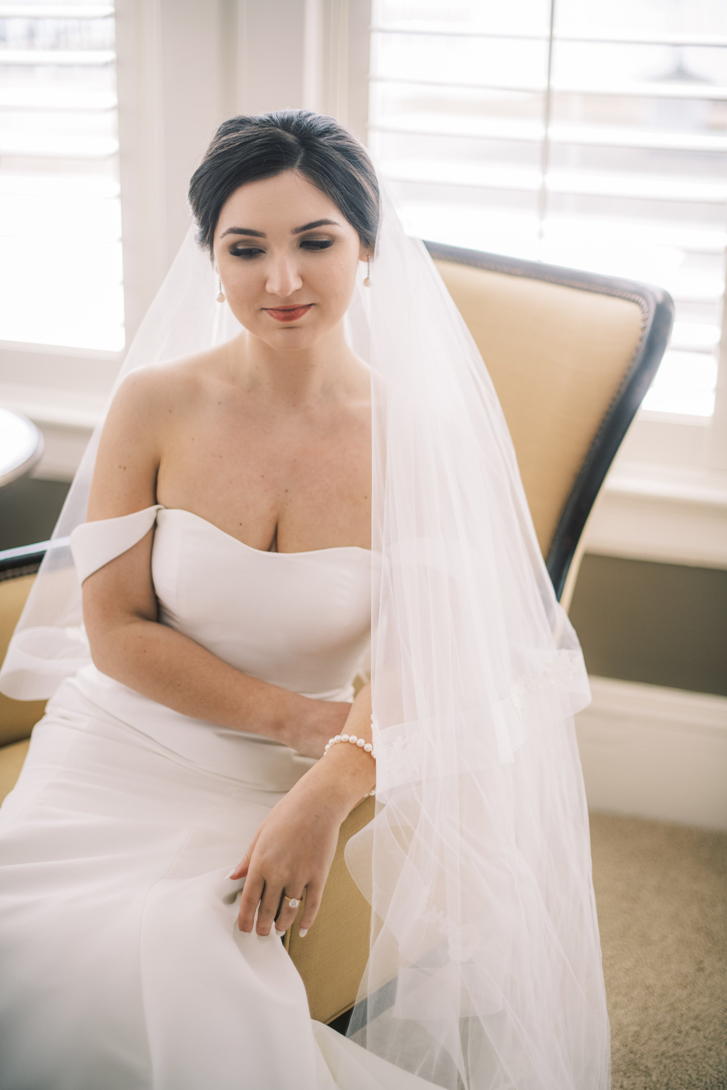 Bridal Portraits in Chair at River Forest Manor and Marina Fancy This Photography