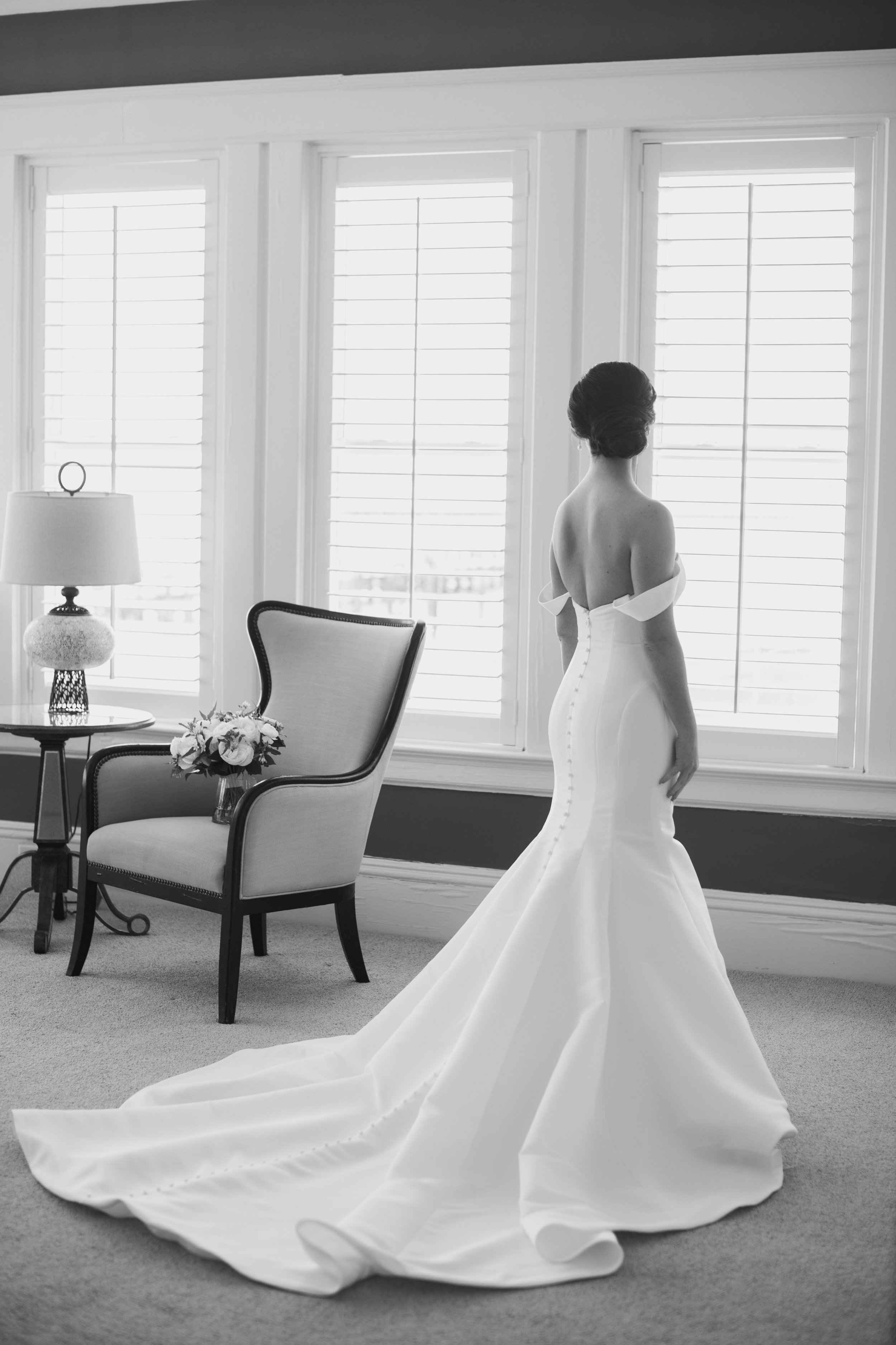 Bride White Wedding Dress Bridal Portraits at River Forest Manor and Marina Fancy This Photography