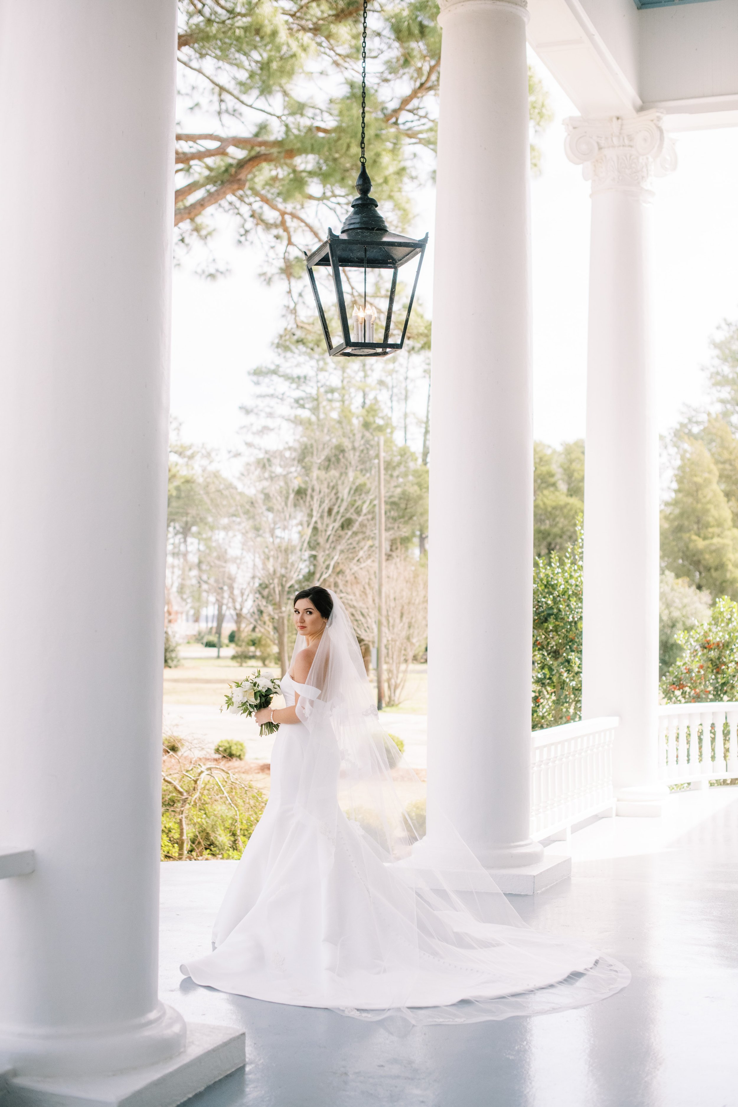 Fierce Front Porch Bridal Portraits at River Forest Manor and Marina Fancy This Photography