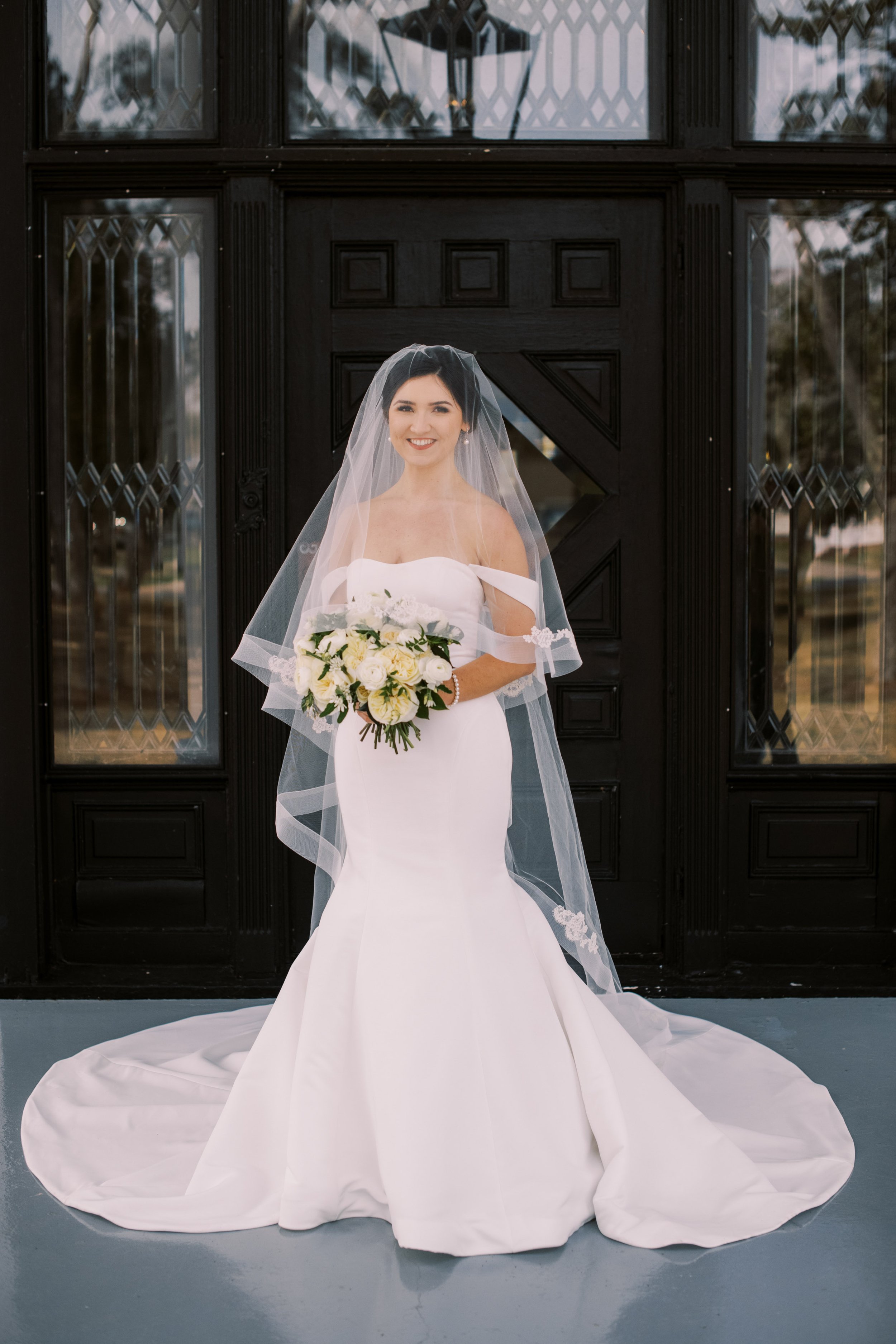 Bride Veil Bouquet Bridal Portraits at River Forest Manor and Marina Fancy This Photography