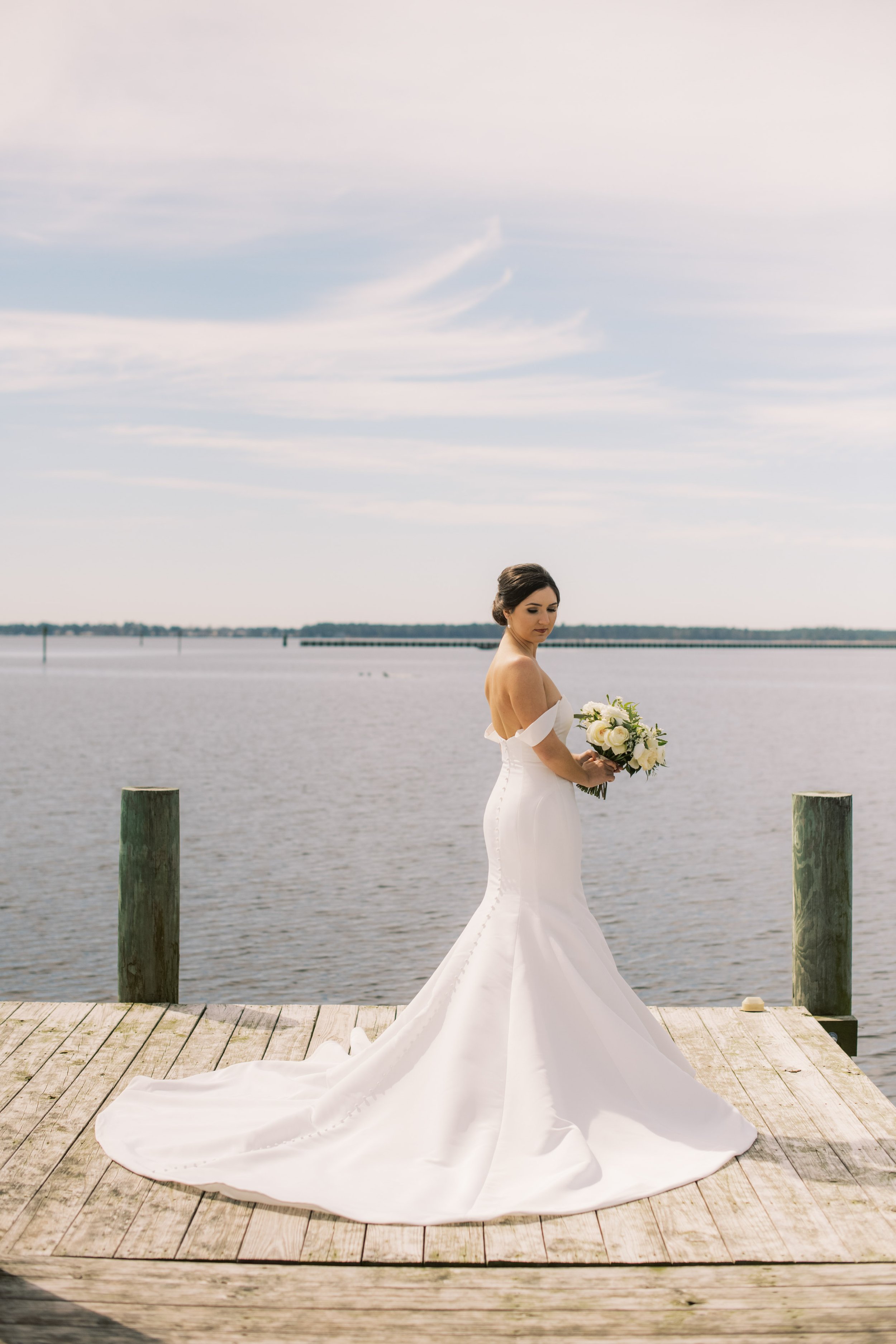 Classic Coastal Bridal Portraits at River Forest Manor and Marina Fancy This Photography
