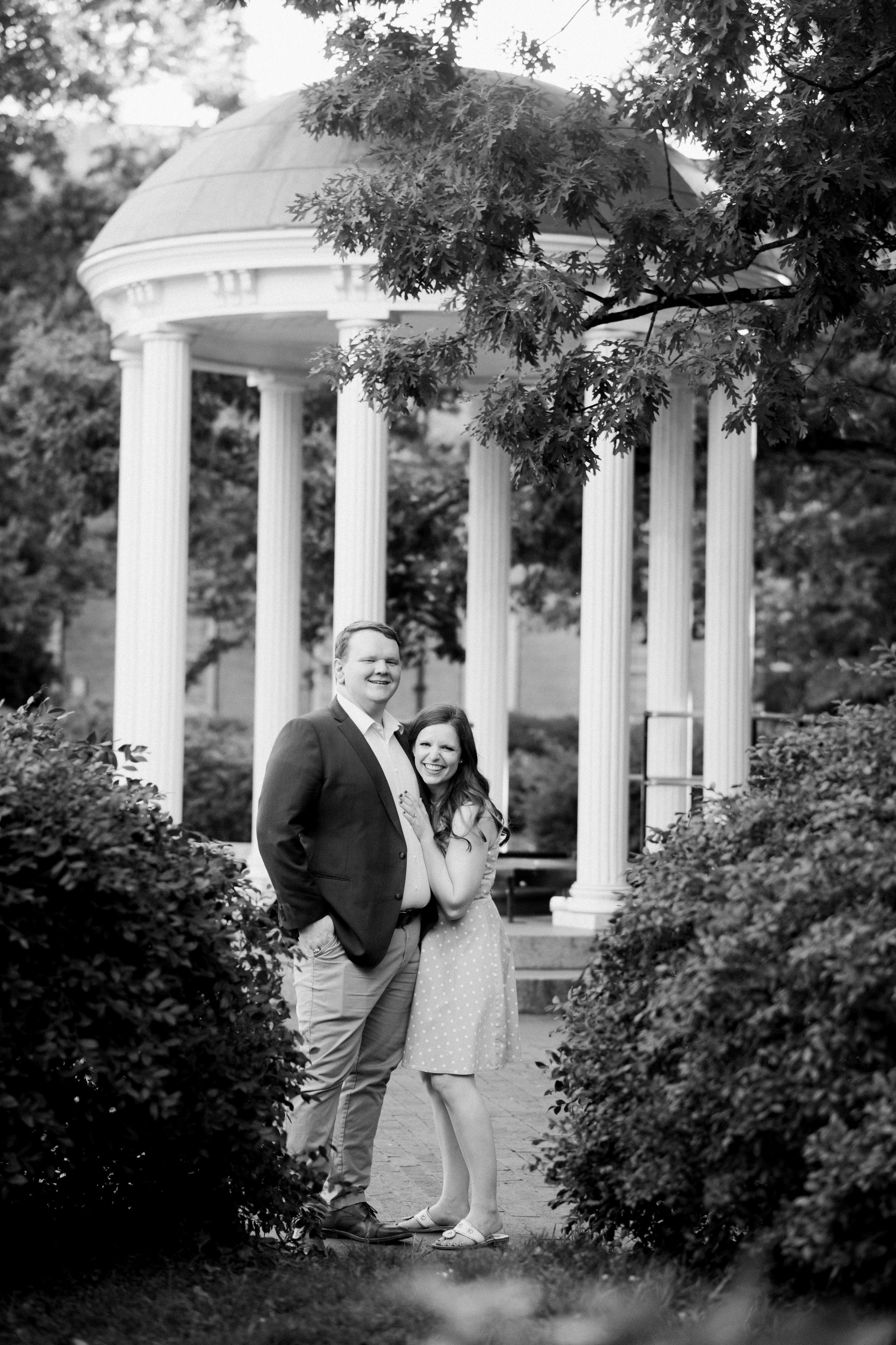 Black and White Old Well UNC Chapel Hill Engagement Photos Fancy This Photography