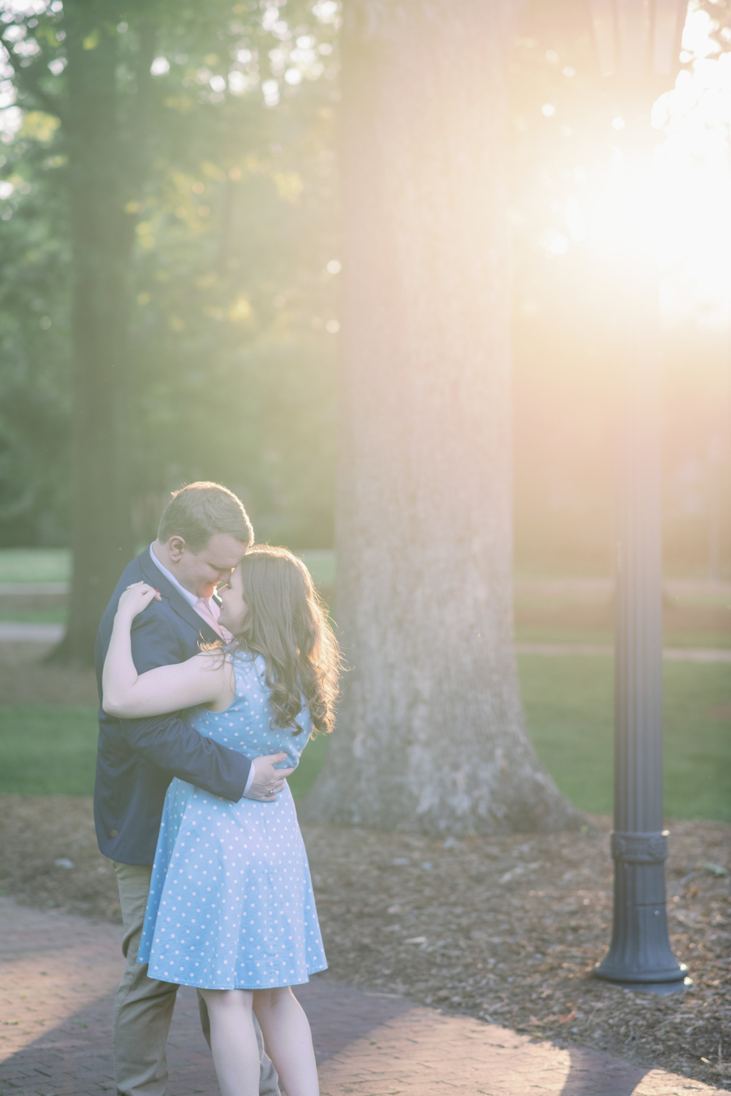 Lamp Post Golden Hour McCorkle Place Olde Campus Upper Quad UNC Chapel Hill Engagement Photos Fancy This Photography