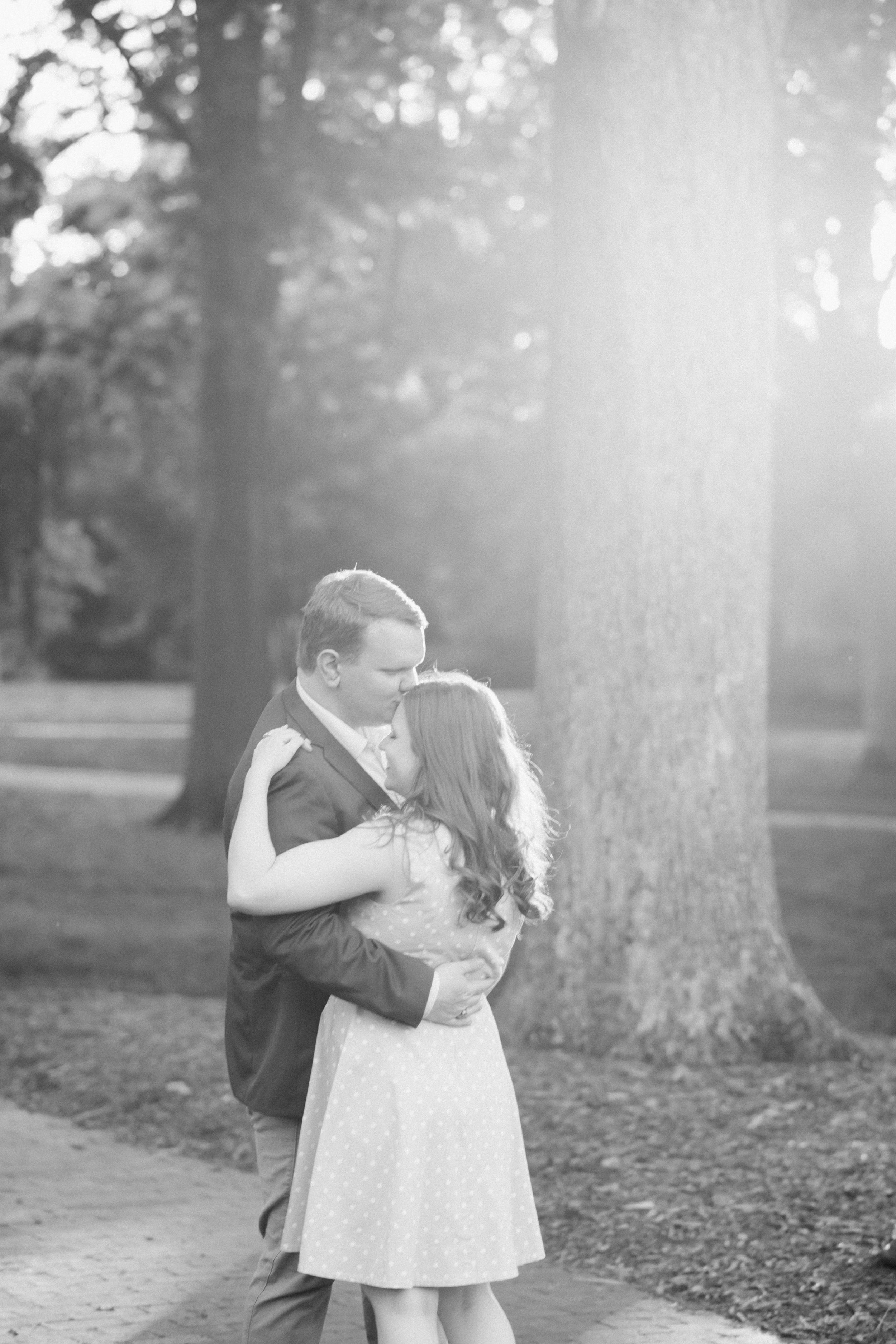 Black and White Image McCorkle Place Olde Campus Upper Quad UNC Chapel Hill Engagement Photos Fancy This Photography