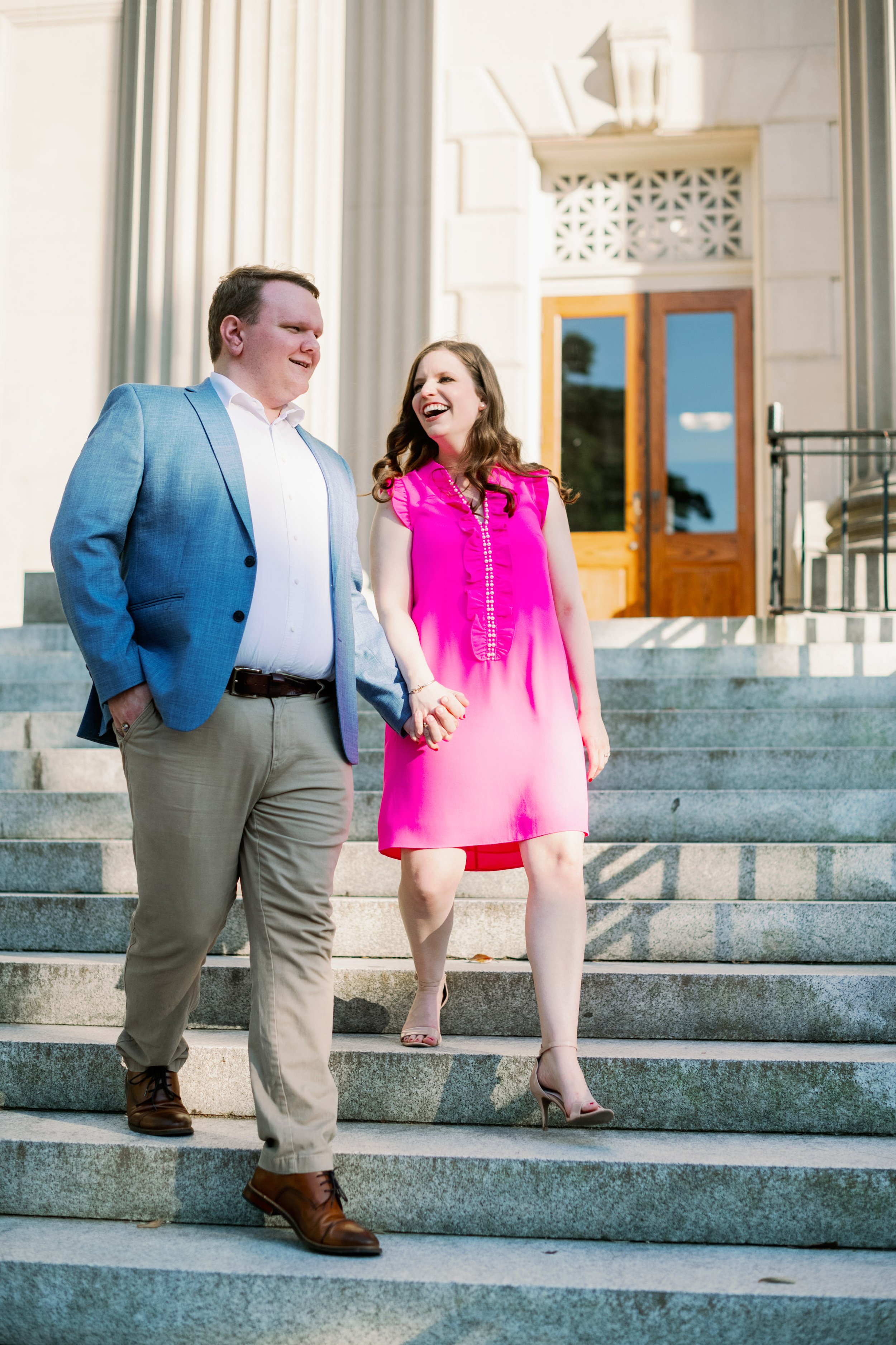 Southern Love South Building Staircase UNC Chapel Hill Engagement Photos Fancy This Photography