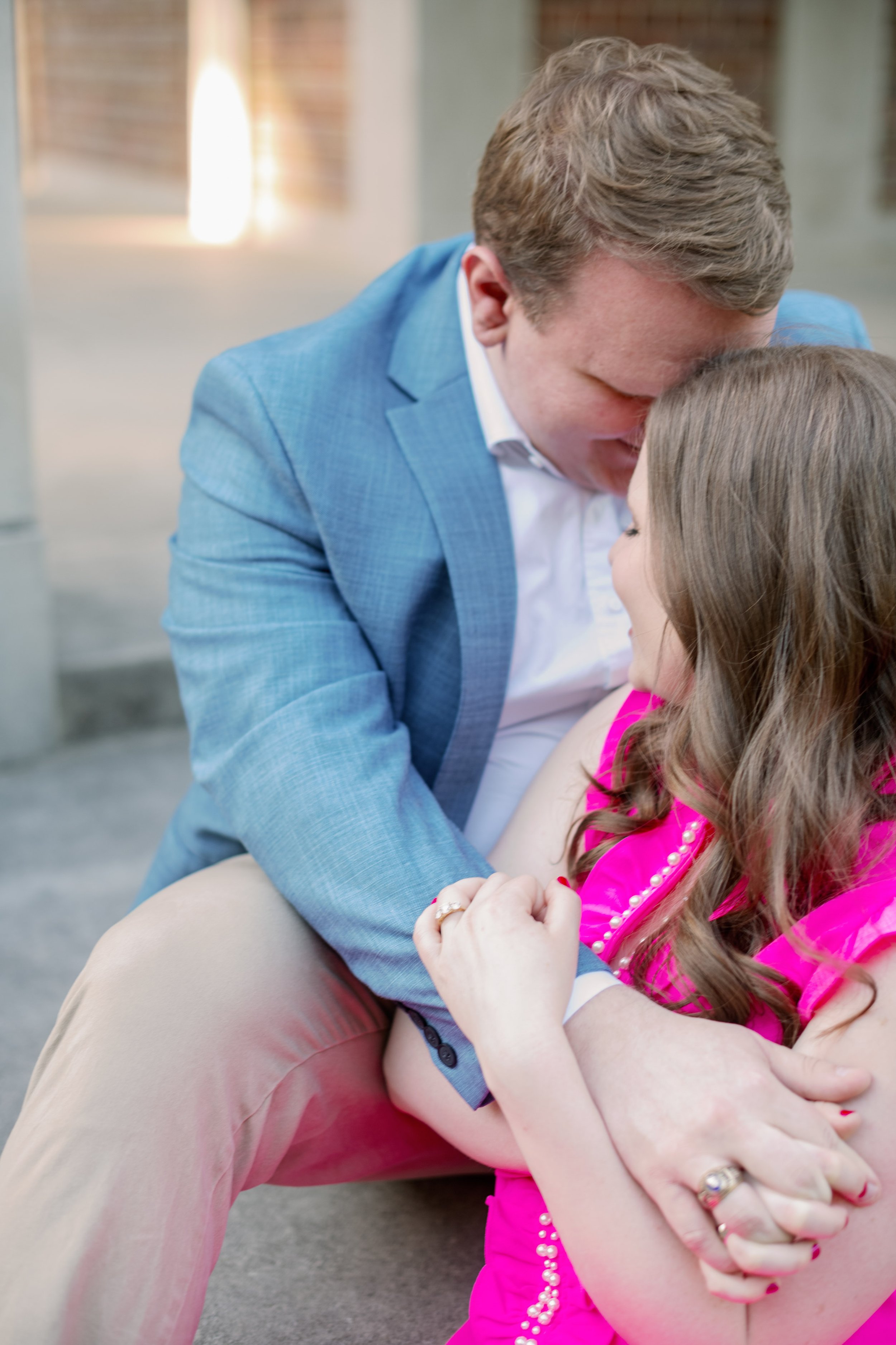 Colorful Couple Bell Tower UNC Chapel Hill Engagement Photos Fancy This Photography