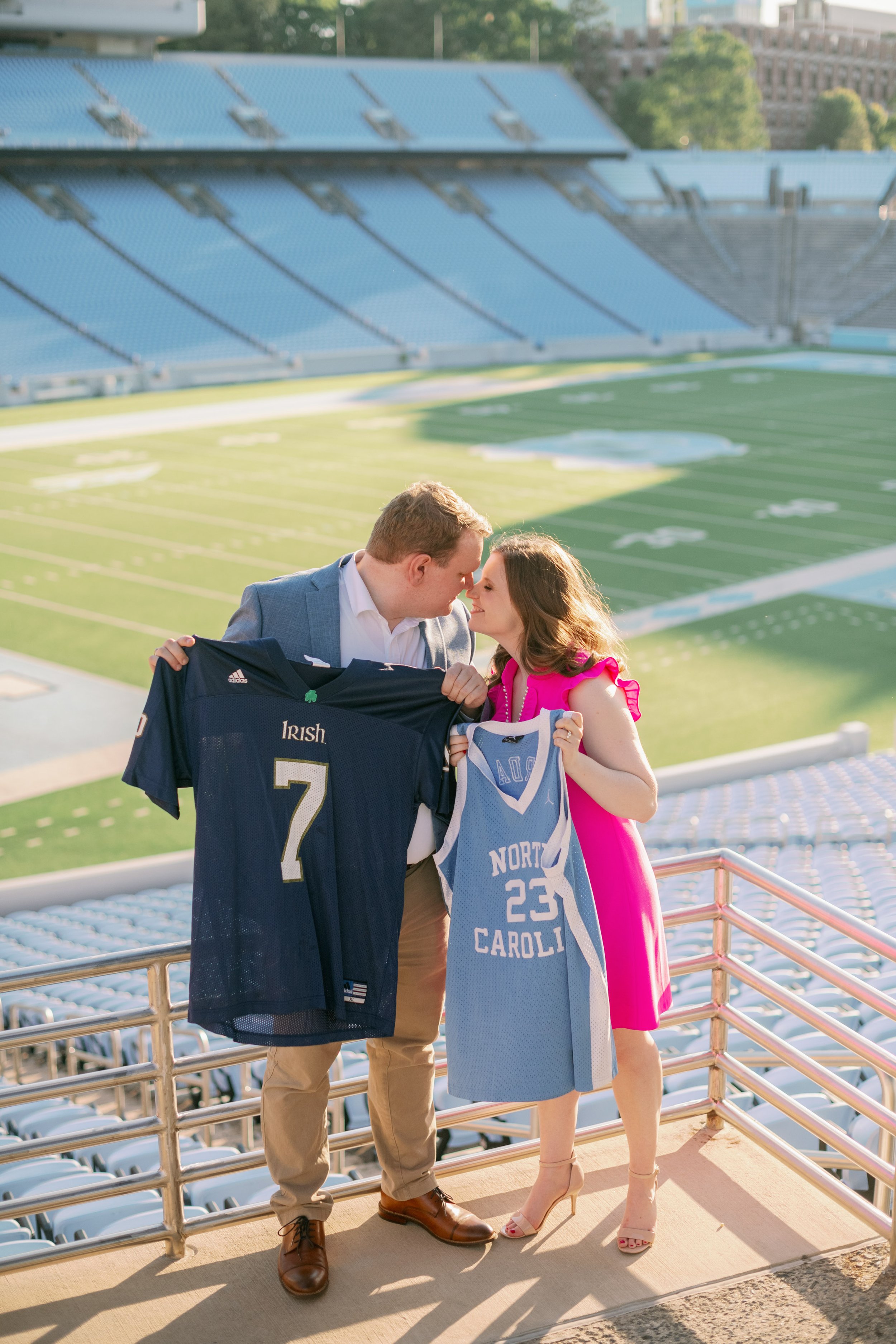 Kenan Stadium Football Fans Jerseys UNC Chapel Hill Engagement Photos Fancy This Photography